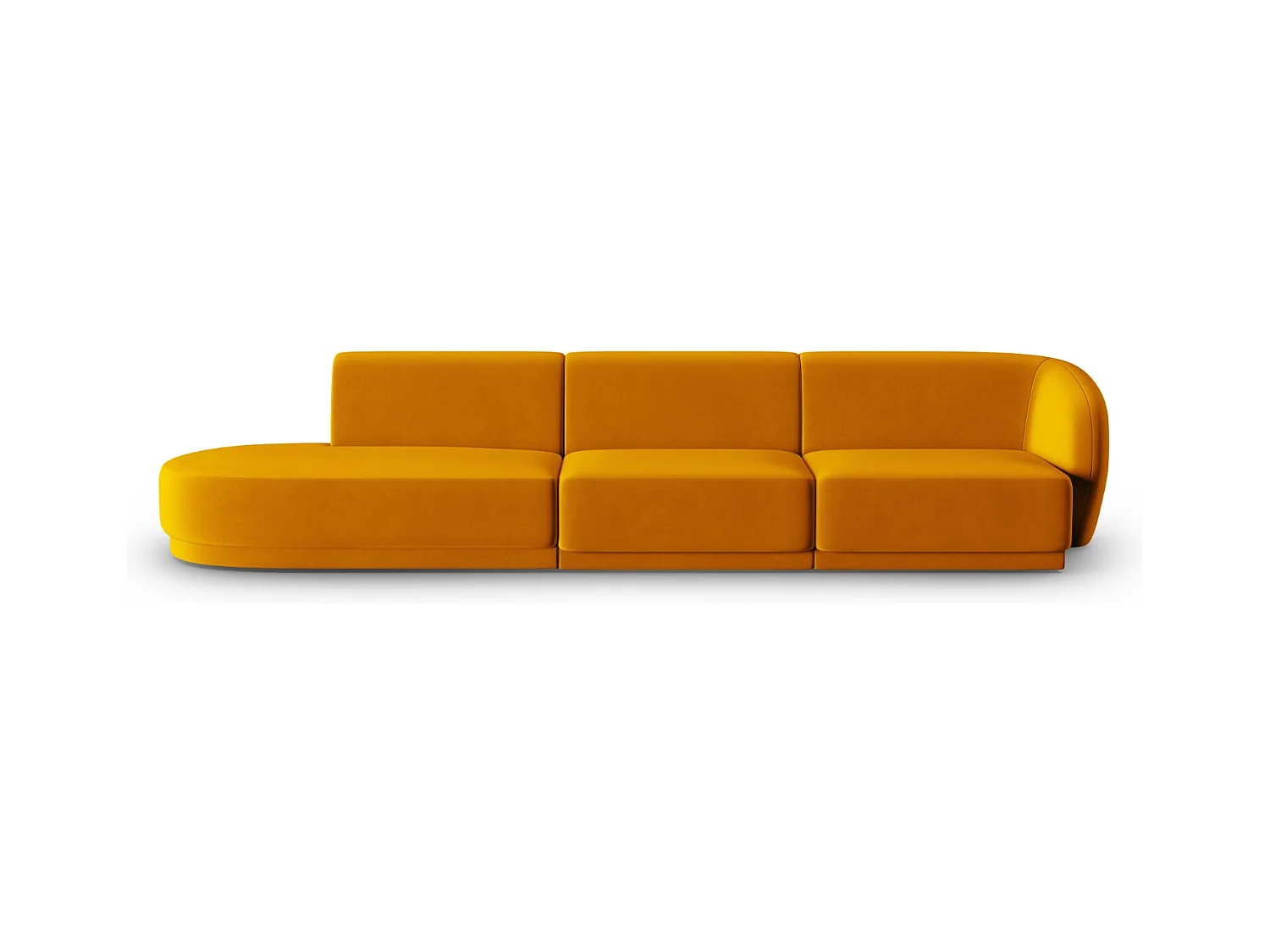 CXL by Christian Lacroix - Linker modulaire bank "Lionel" 4 zitplaatsen, Flueel, GEEL - 311x93x74cm