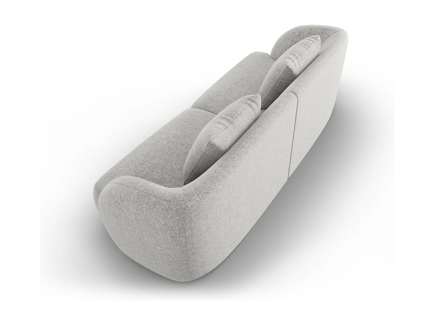 Cosmopolitan Design - Bank "Tulum" 2 zitplaatsen, Chenille, Lichtgrijs - 180x90x70cm