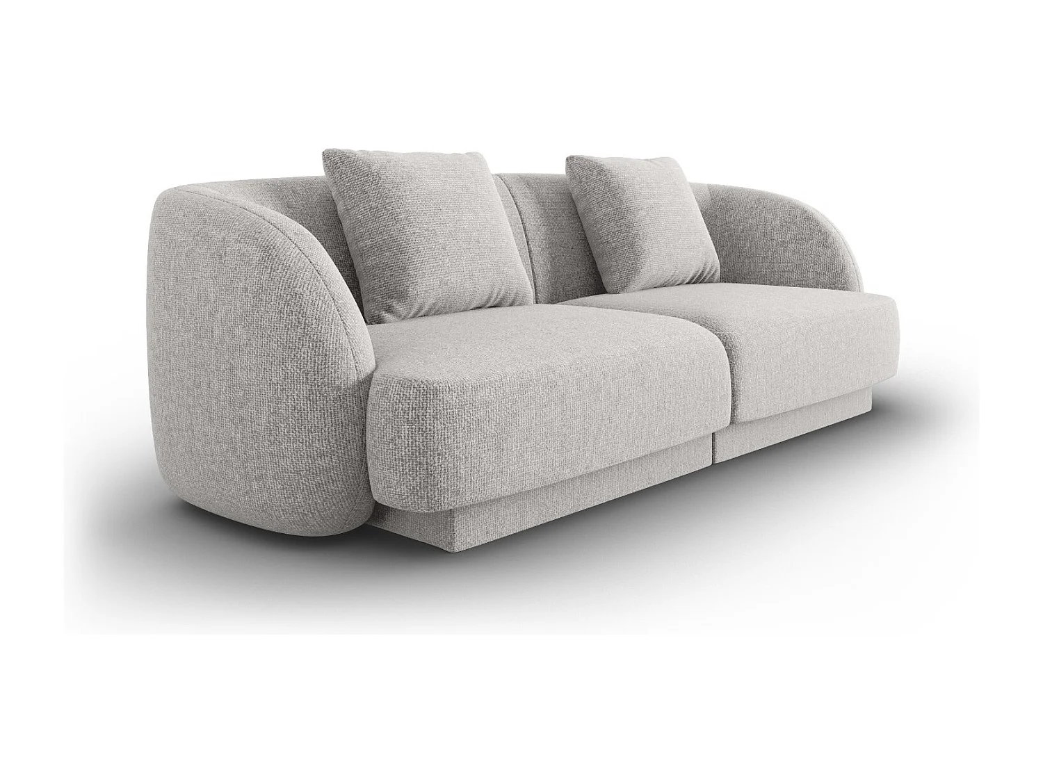 Cosmopolitan Design - Sofá "Tulum" 2 lugares em tecido chenille cinza claro - 180x90x70cm