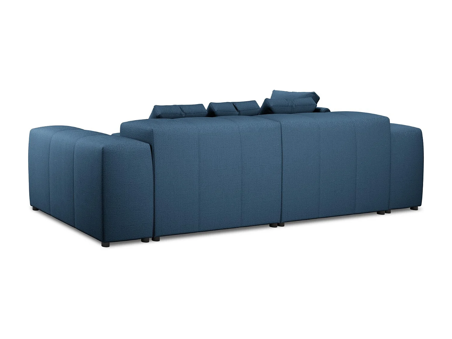 Cosmopolitan Design - Sofá de canto modular simétrico "Rome" 5 lugares em tecido estrutural azul escuro - 320x240x75cm