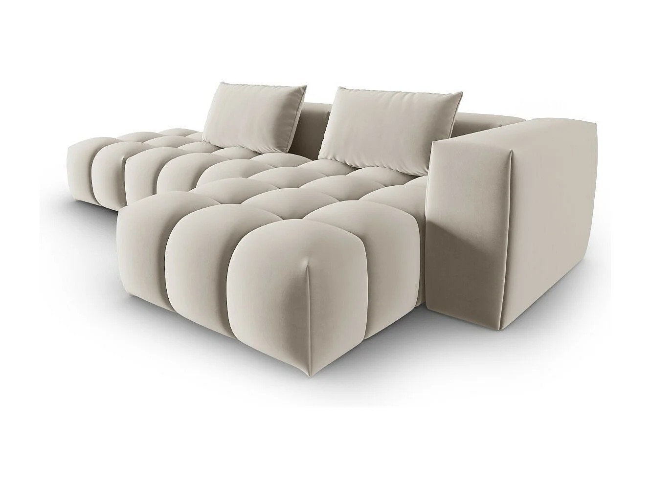 CXL by Christian Lacroix - 4-Sitzer modulares Ecksofa rechts "Lorella" Sitzer aus Samt Ecru - 265x145x70cm