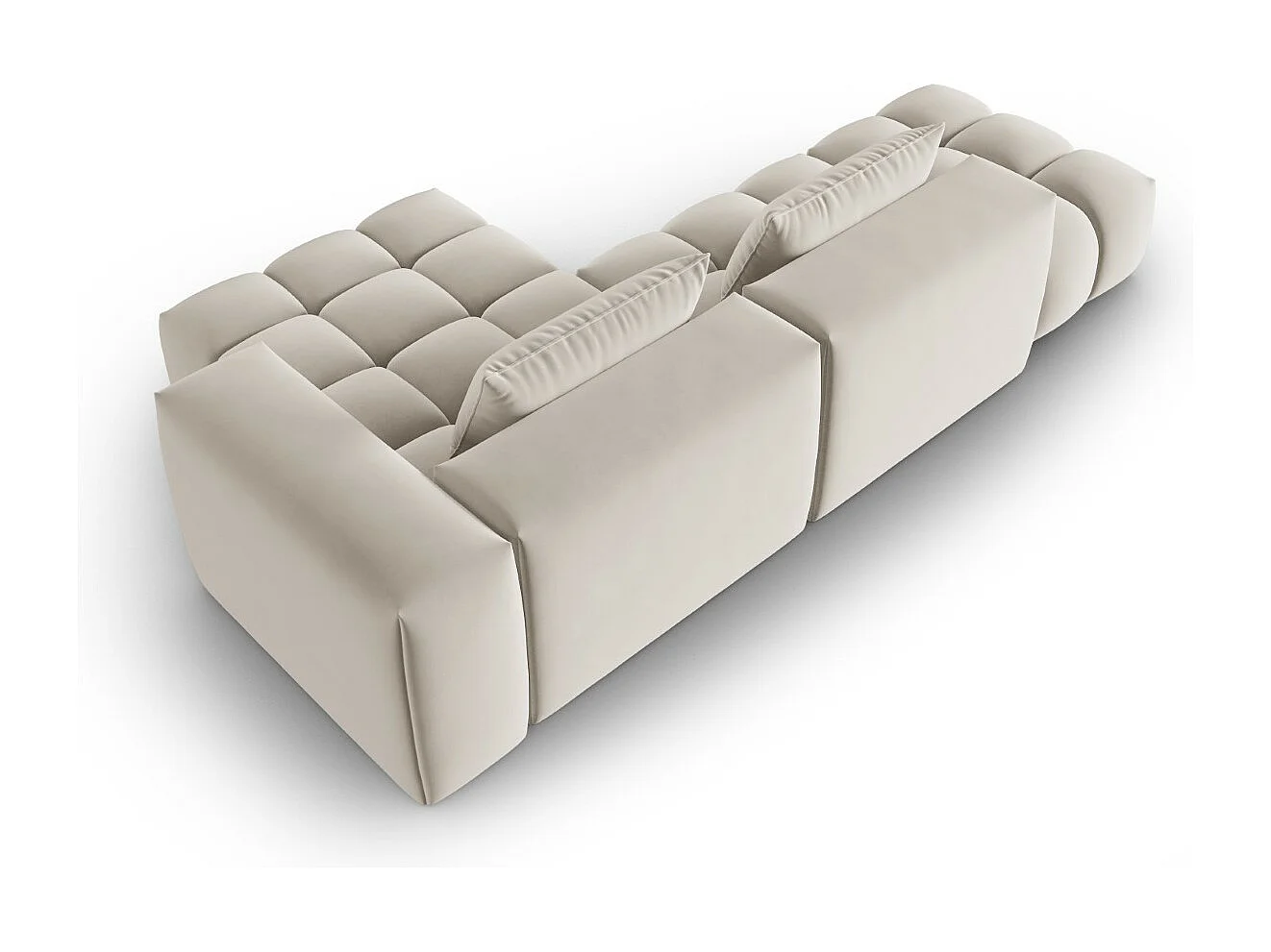 CXL by Christian Lacroix - 4-Sitzer modulares Ecksofa rechts "Lorella" Sitzer aus Samt Ecru - 265x145x70cm