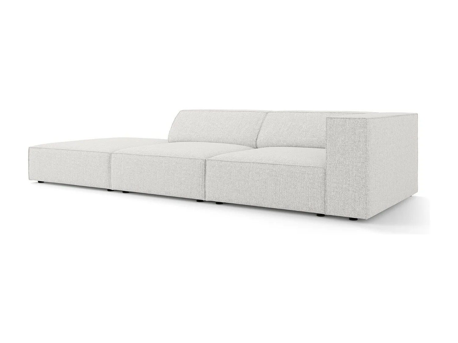 Cosmopolitan Design - Sofá esquerdo "Arendal" 4 lugares em tecido chenille cinza claro - 262x102x70cm