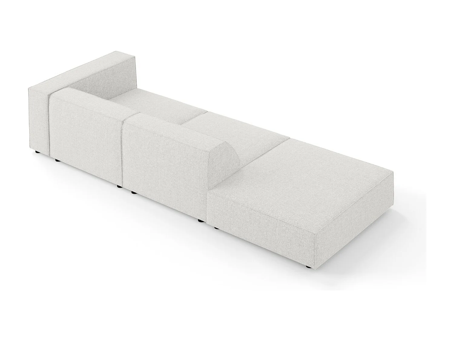 Cosmopolitan Design - Sofá esquerdo "Arendal" 4 lugares em tecido chenille cinza claro - 262x102x70cm