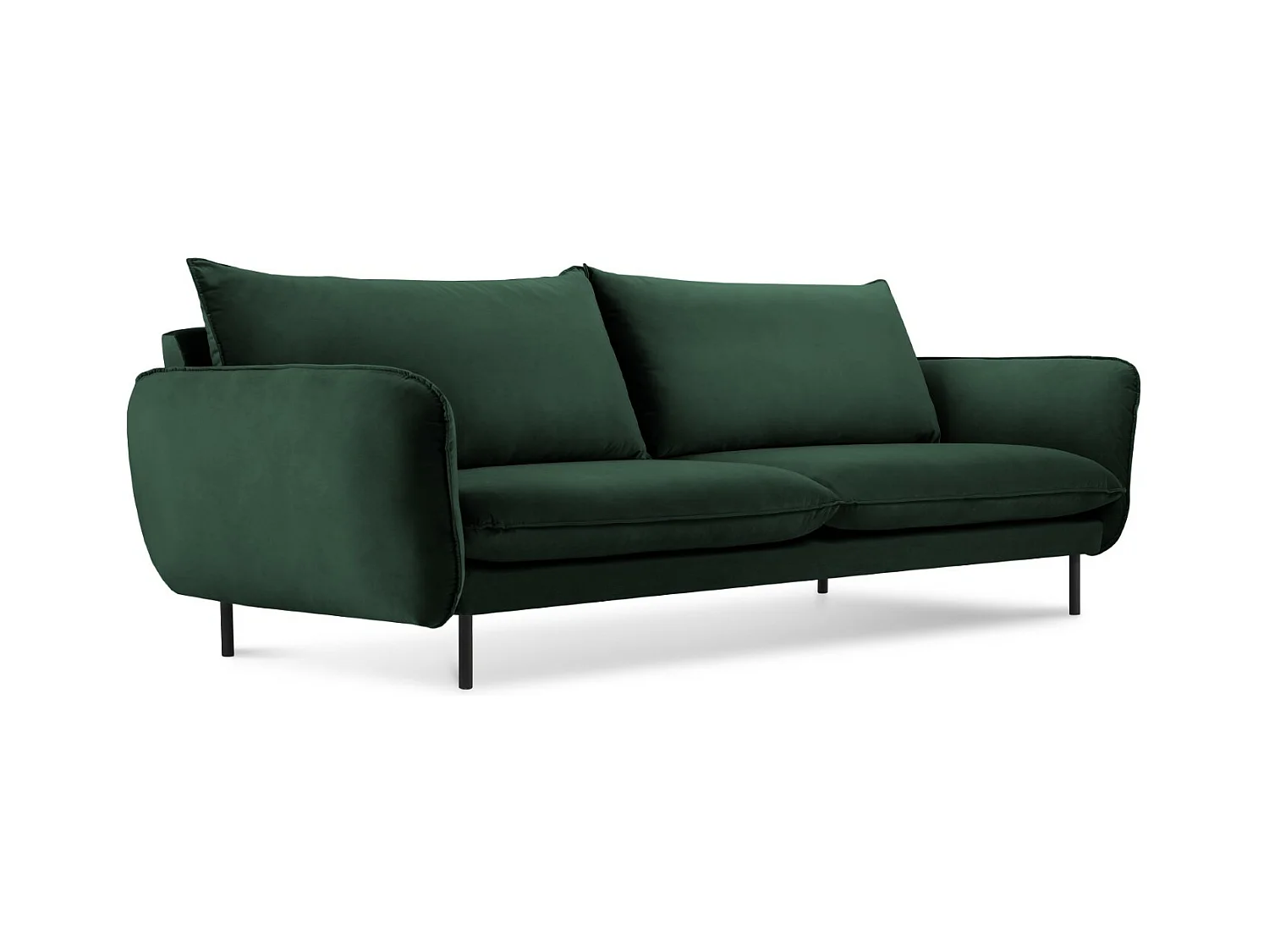 Cosmopolitan Design - Canapé "Vienna" 3 places en velours vert bouteille - 200x92x95cm