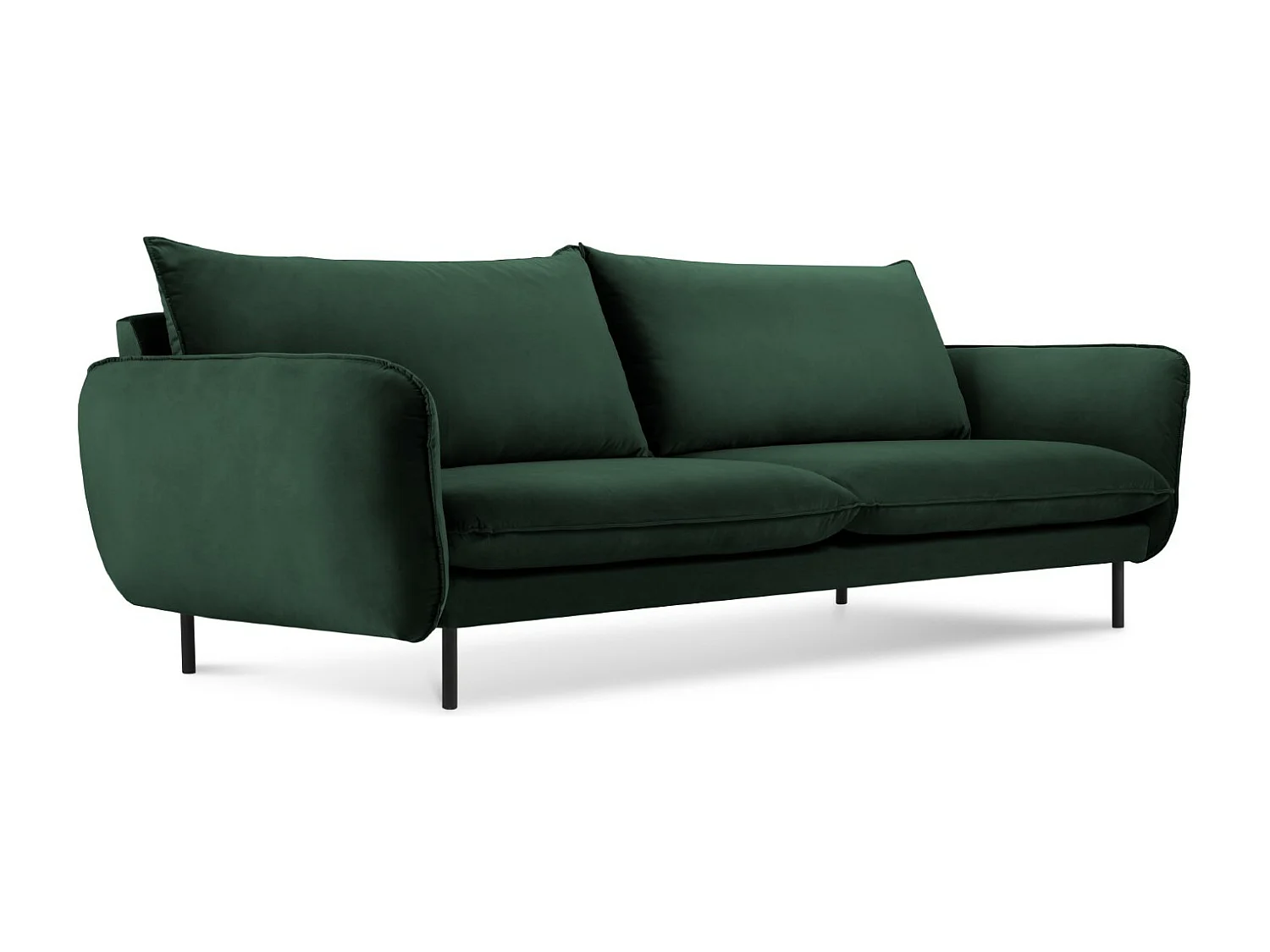 Cosmopolitan Design - Canapé "Vienna" 3 places en velours vert bouteille - 200x92x95cm