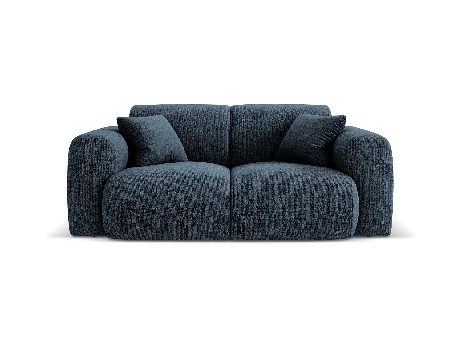 Cosmopolitan Design - Canapé "Nolio" 2 places en chenille bleu roi - 170x95x72cm