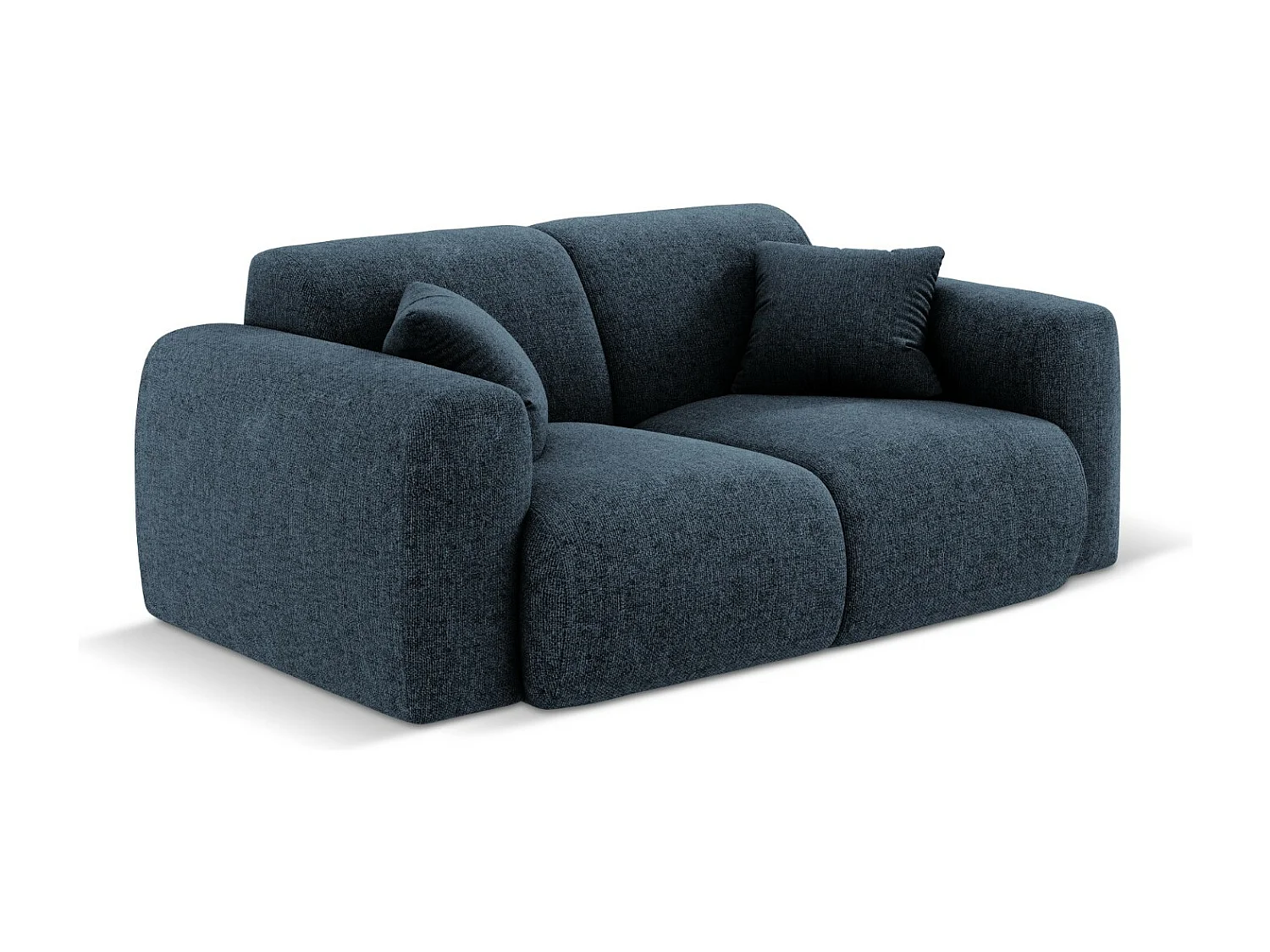 Cosmopolitan Design - Canapé "Nolio" 2 places en chenille bleu roi - 170x95x72cm