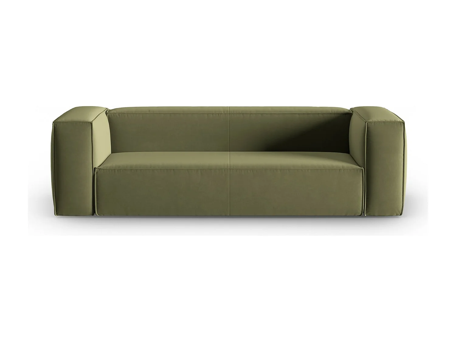 Cosmopolitan Design - Sofa, "Mackay" 4 miejsca welur, zielony jasny - 230x94x73cm