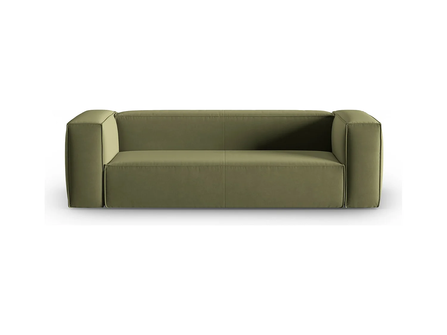 Cosmopolitan Design - Canapé "Mackay" 4 places en velours vert clair - 230x94x73cm