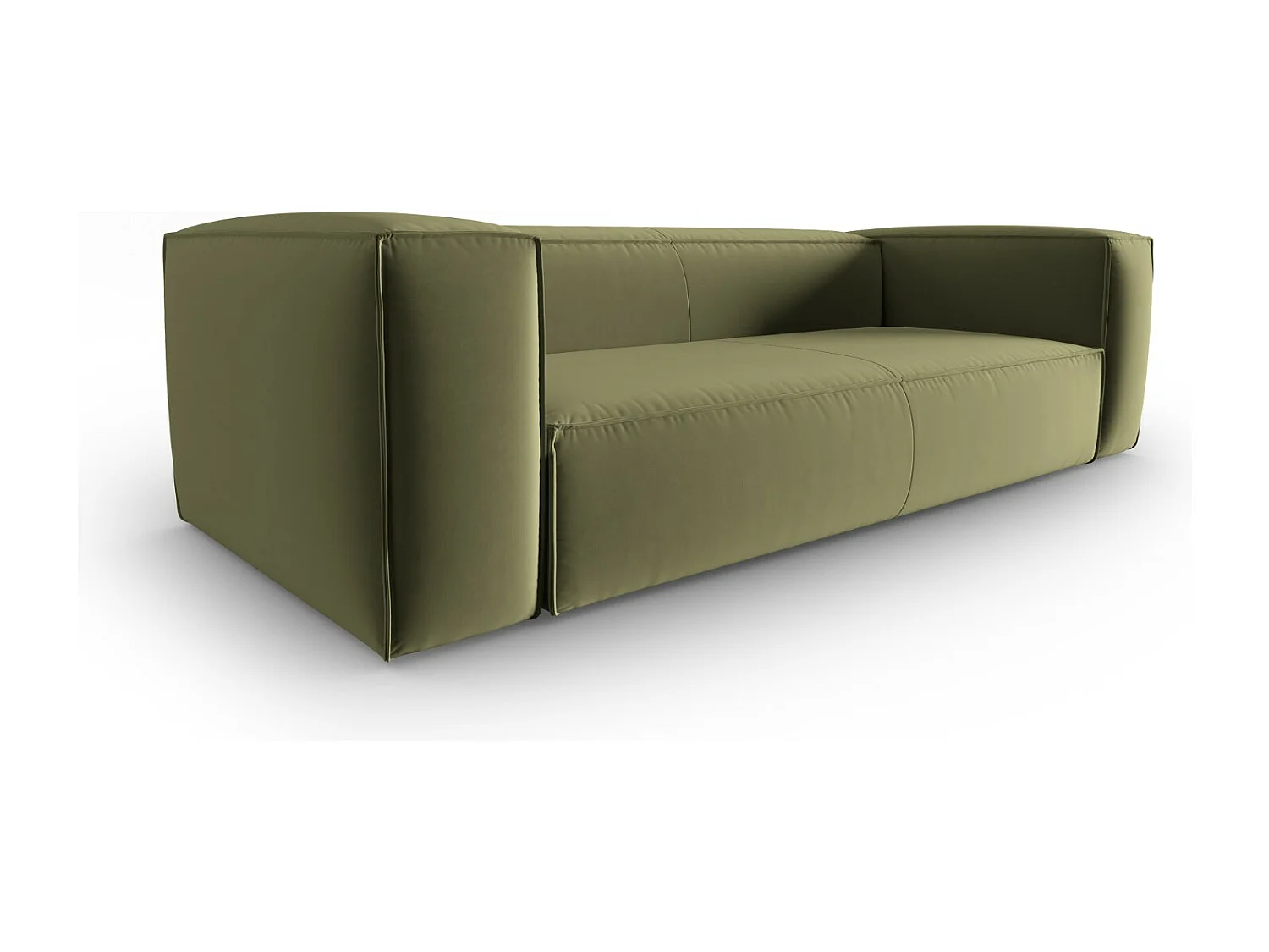 Cosmopolitan Design - Canapé "Mackay" 4 places en velours vert clair - 230x94x73cm