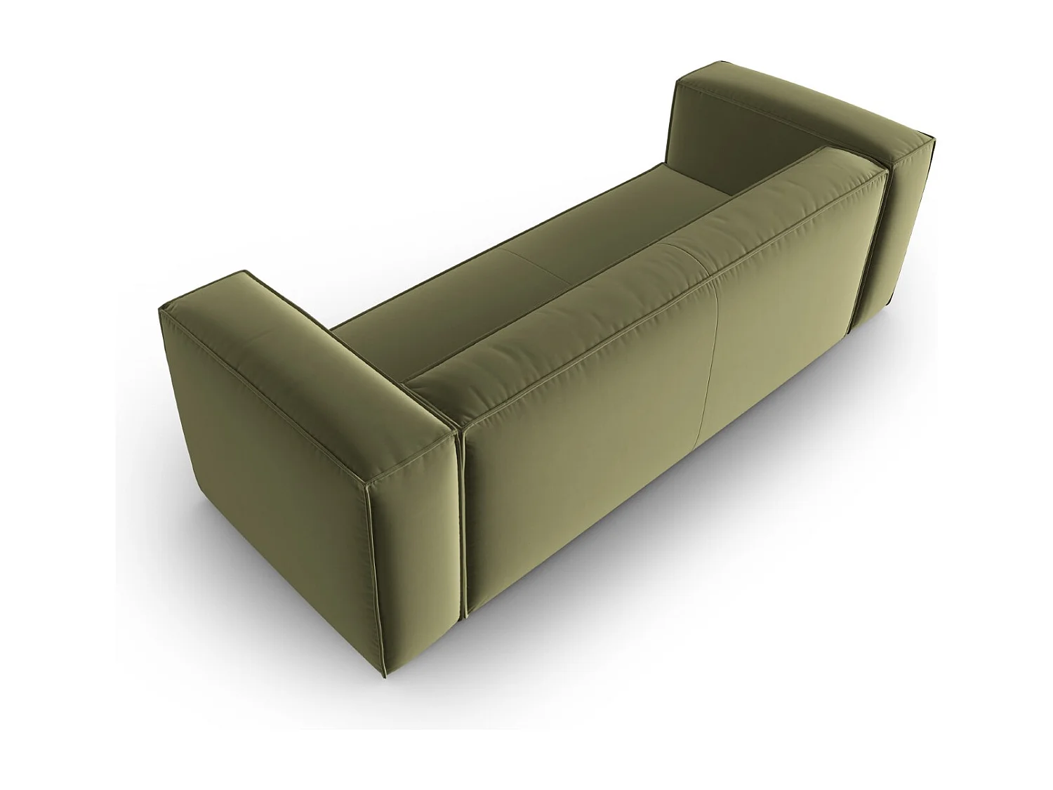 Cosmopolitan Design - Sofá "Mackay" 4 lugares em veludo verde claro - 230x94x73cm