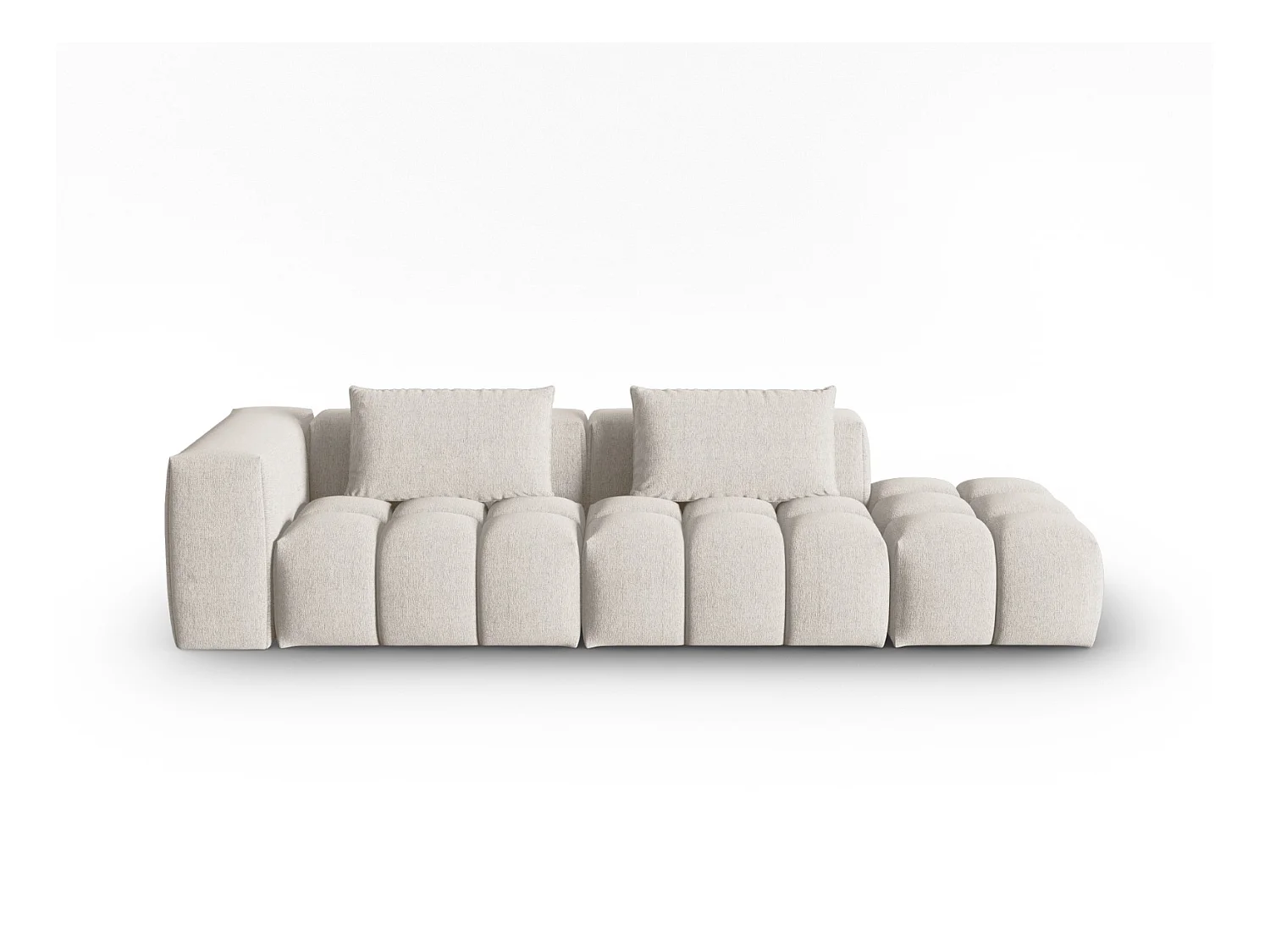 CXL by Christian Lacroix - Canapé modulable droit "Lorella" 3 places en tissu structurel beige - 265x85x70cm