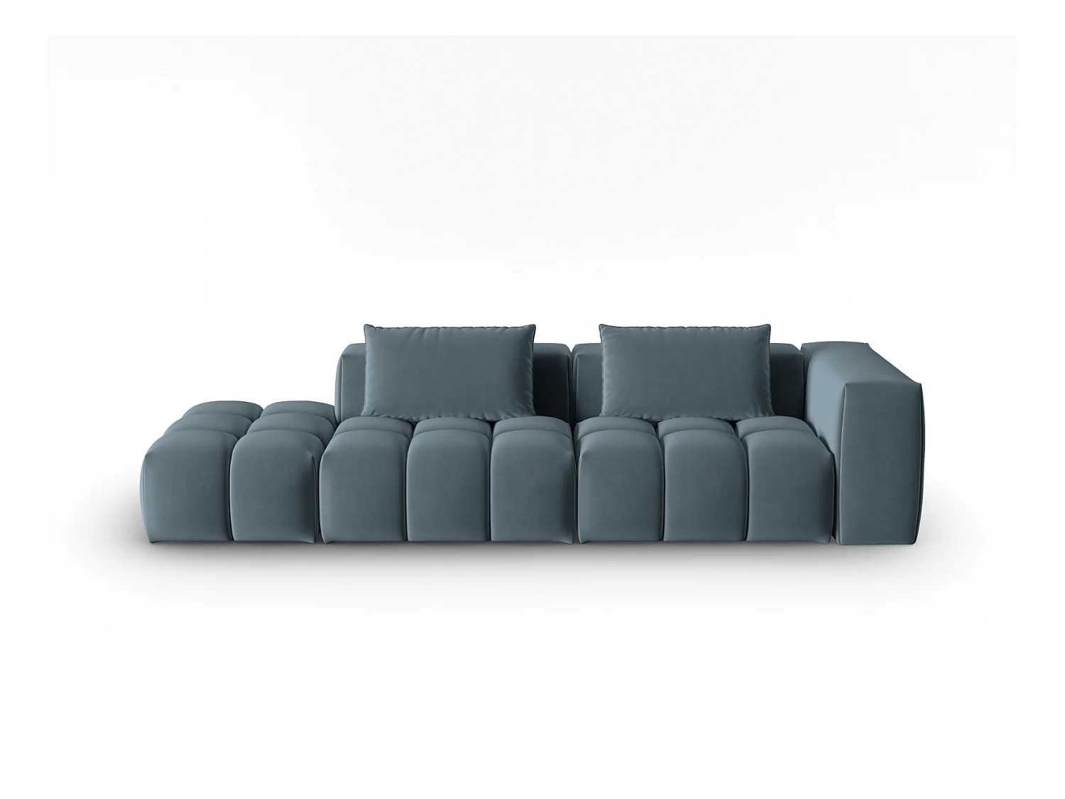CXL by Christian Lacroix - Linker modulaire bank "Lorella" 3 zitplaatsen, Flueel, Pastelblauw - 265x85x70cm