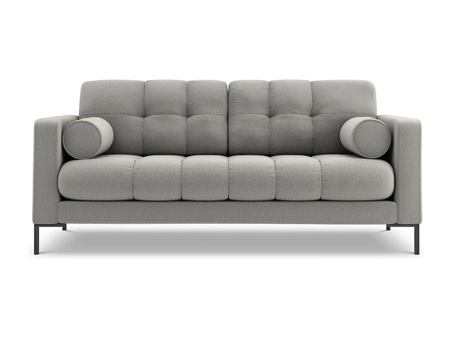 Cosmopolitan Design - Bank "Bali" 3 zitplaatsen, Structurele stof, Lichtgrijs - 177x92x75cm