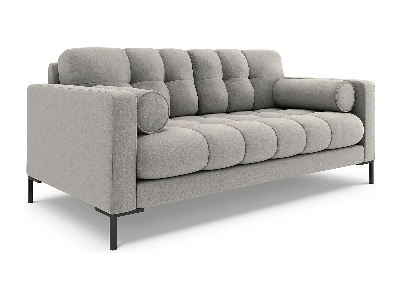 Cosmopolitan Design - Bank "Bali" 3 zitplaatsen, Structurele stof, Lichtgrijs - 177x92x75cm