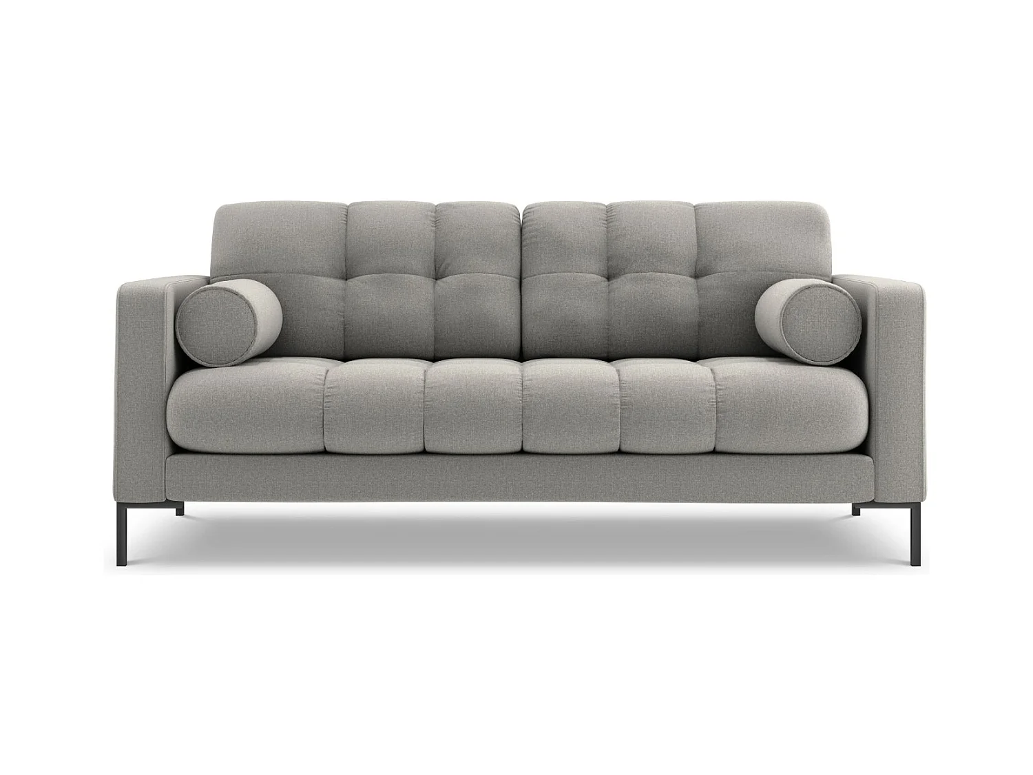 Cosmopolitan Design - Canapé "Bali" 3 places en tissu structurel gris clair - 177x92x75cm