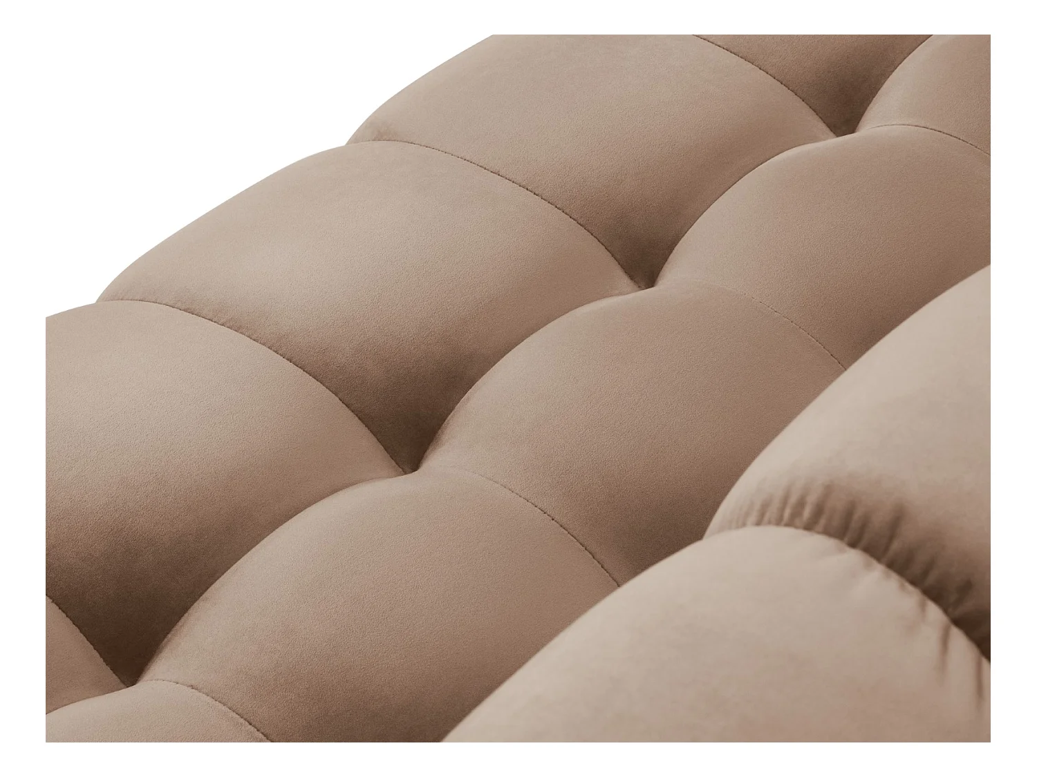 Cosmopolitan Design - Panoramische bank "Bali" 7 zitplaatsen, Flueel, Beige - 383x185x75cm