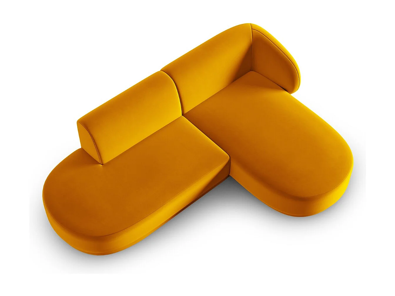 CXL by Christian Lacroix - Modulaire hoekbank rechts "Lionel" 4 zitplaatsen, Flueel, GEEL - 233x155x74cm