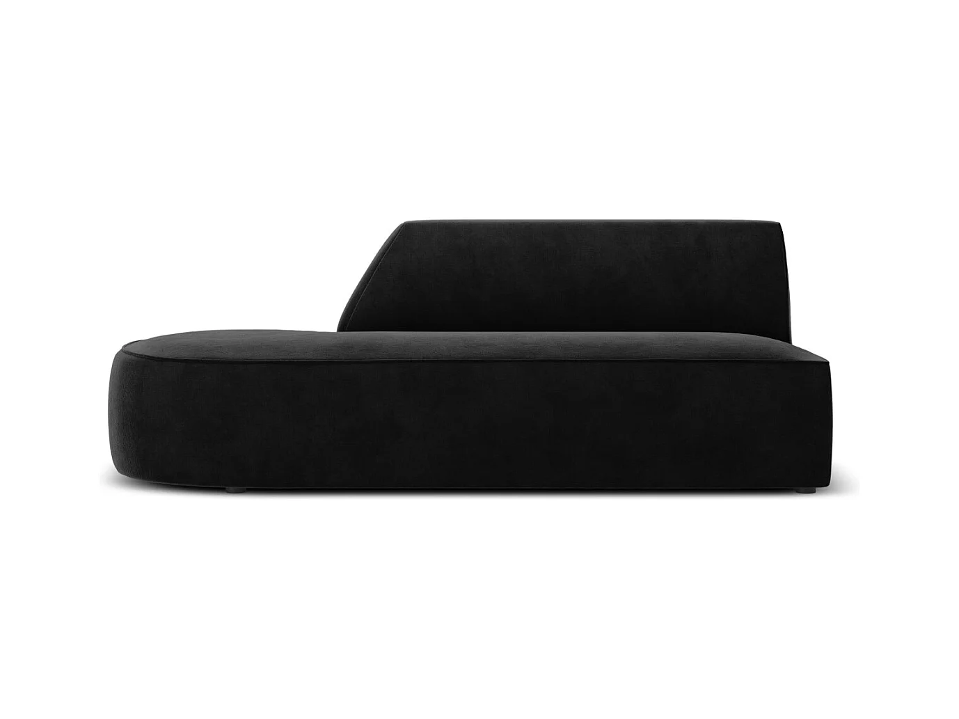 CXL by Christian Lacroix - Canapé modulable gauche "Charles" 2 places en velours noir - 181x93x69cm