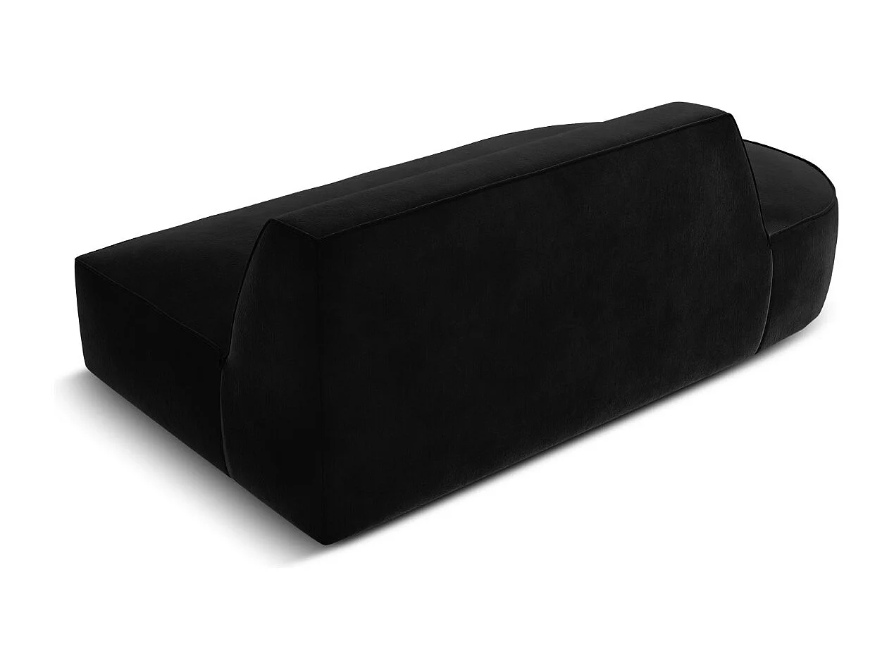 CXL by Christian Lacroix - Sofá modular virado para a esquerda "Charles" 2 lugares em veludo preto - 181x93x69cm