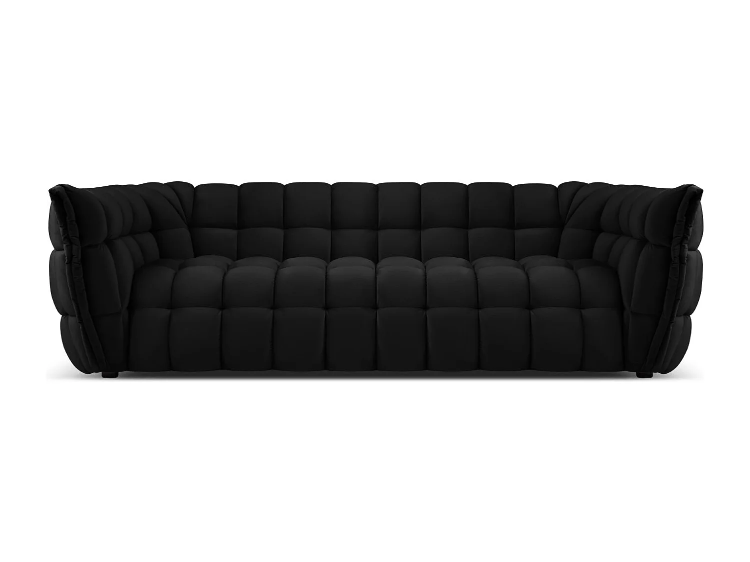 CXL by Christian Lacroix - Canapé "Cedric" 3 places en velours noir - 225x110x68cm