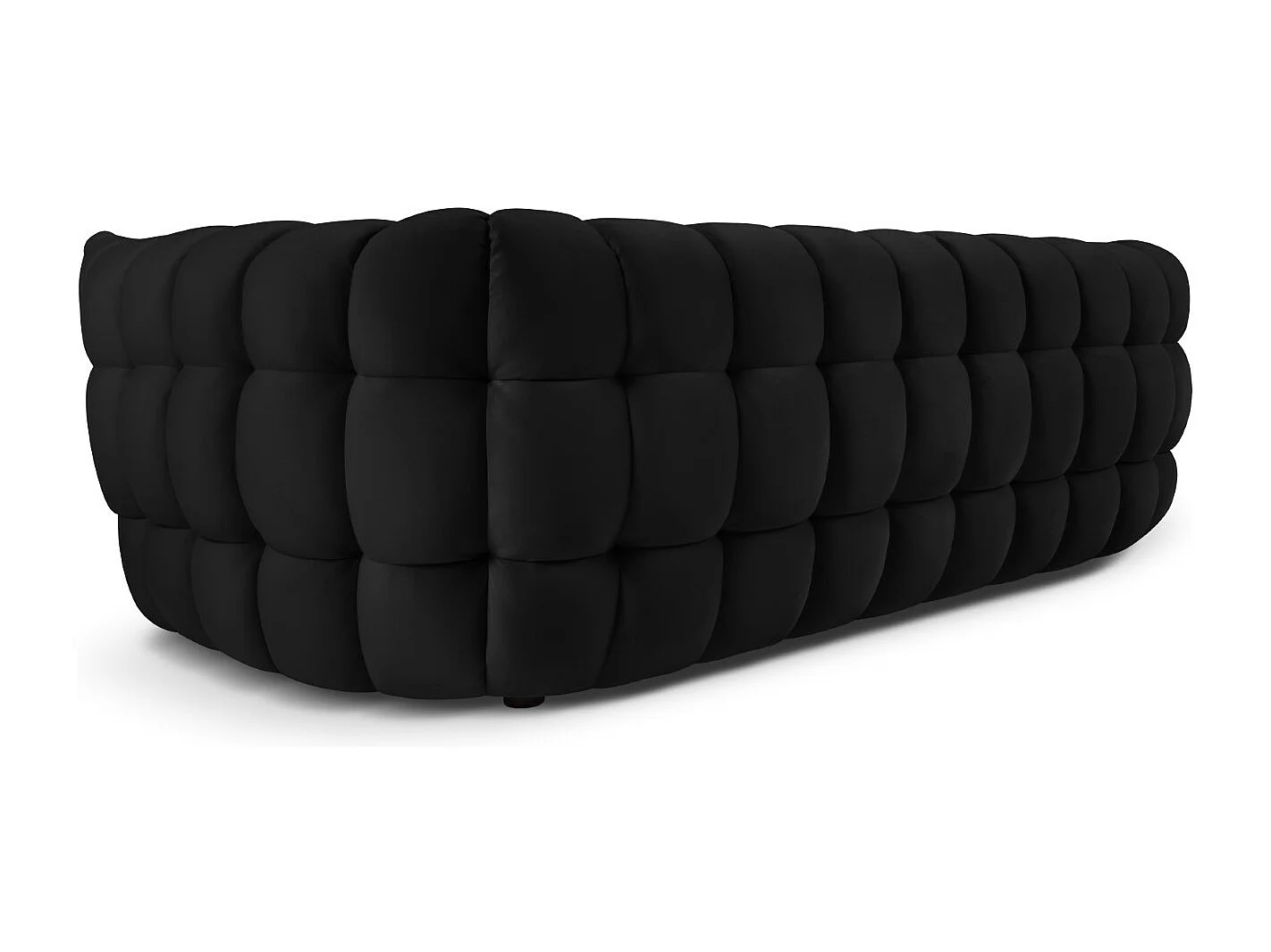 CXL by Christian Lacroix - Canapé "Cedric" 3 places en velours noir - 225x110x68cm