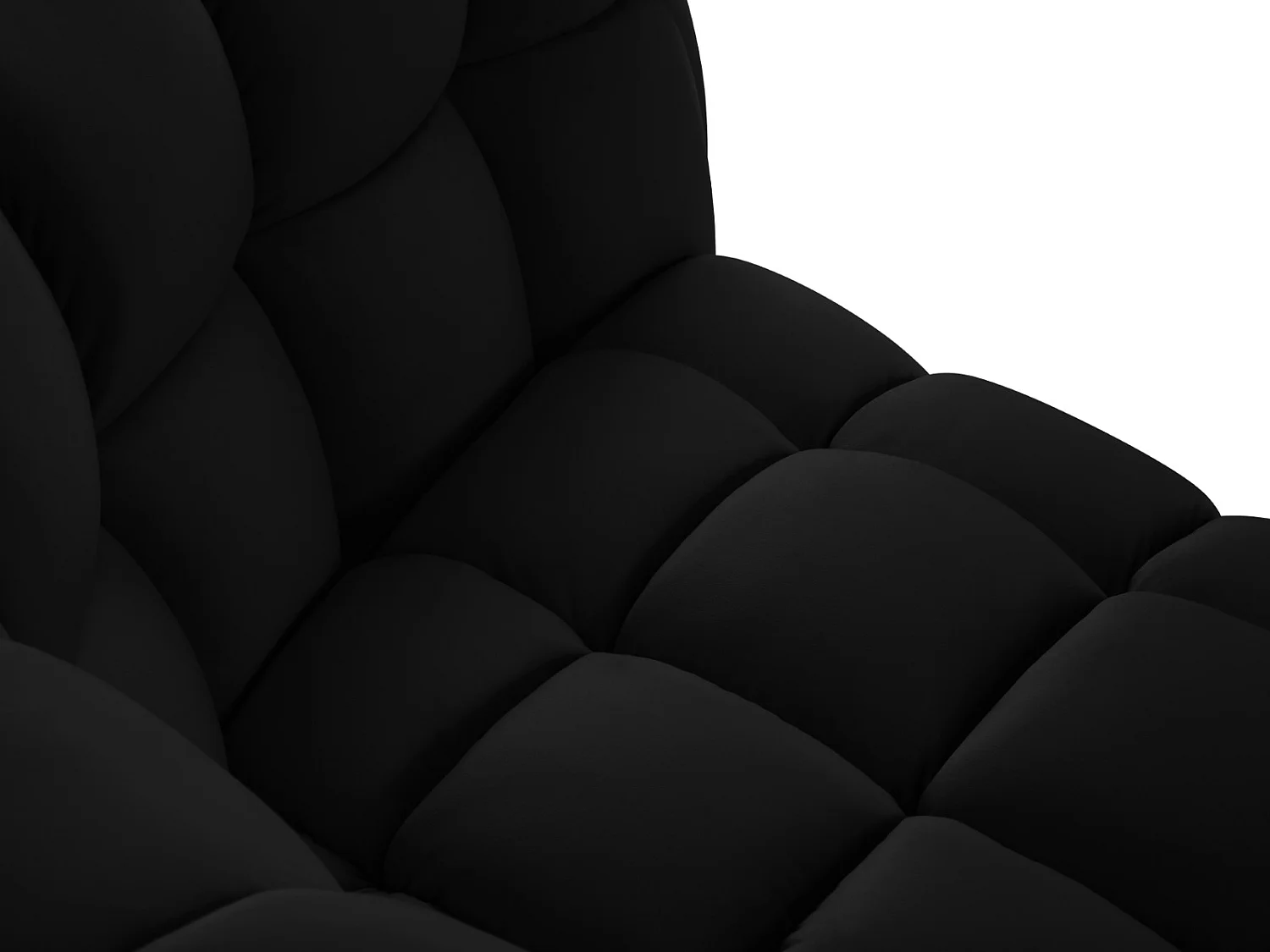 CXL by Christian Lacroix - Canapé "Cedric" 3 places en velours noir - 225x110x68cm