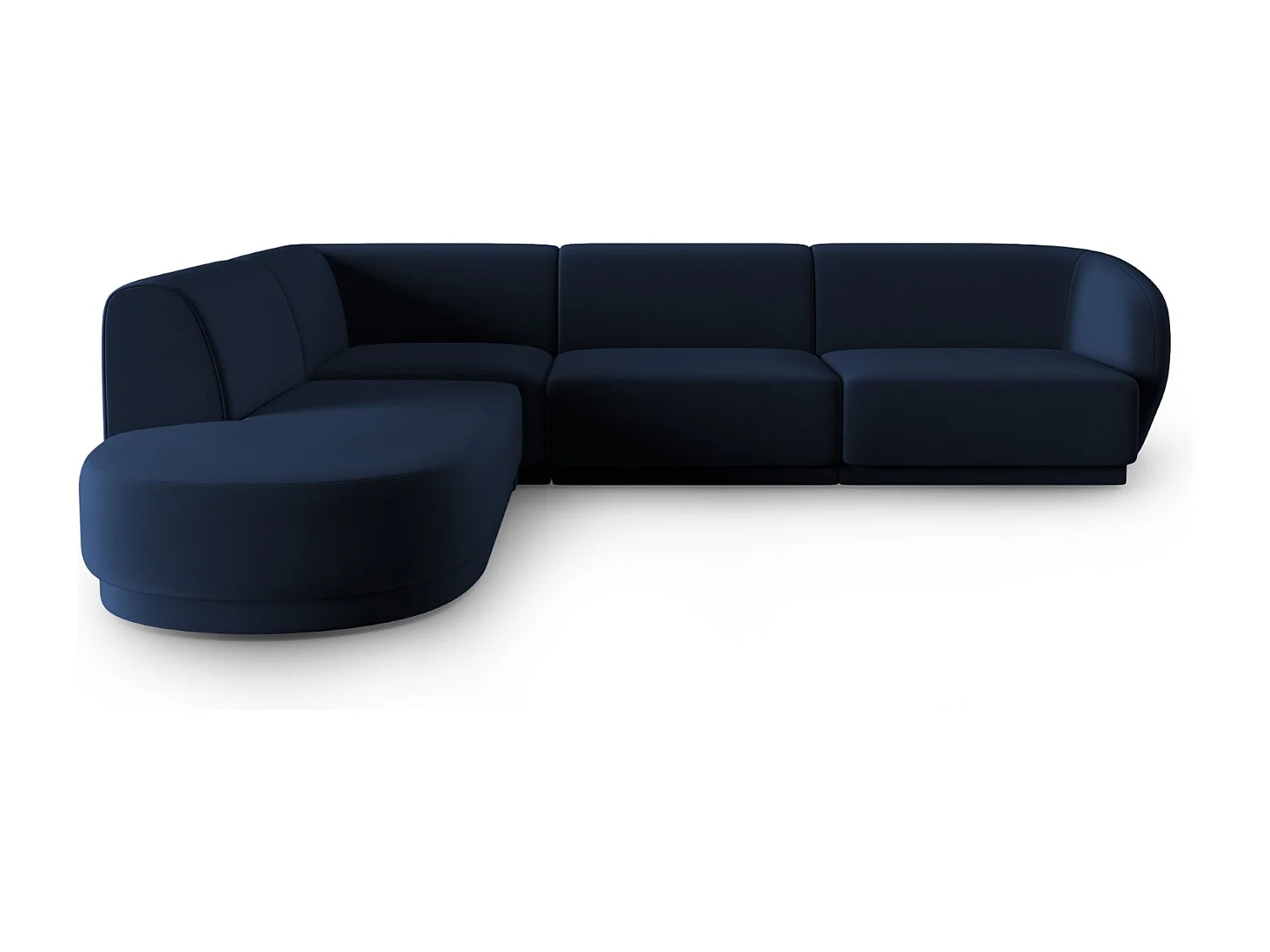 CXL by Christian Lacroix - Modulaire hoekbank links "Lionel" 5 zitplaatsen, Flueel, Koningsblauw - 265x232x74cm