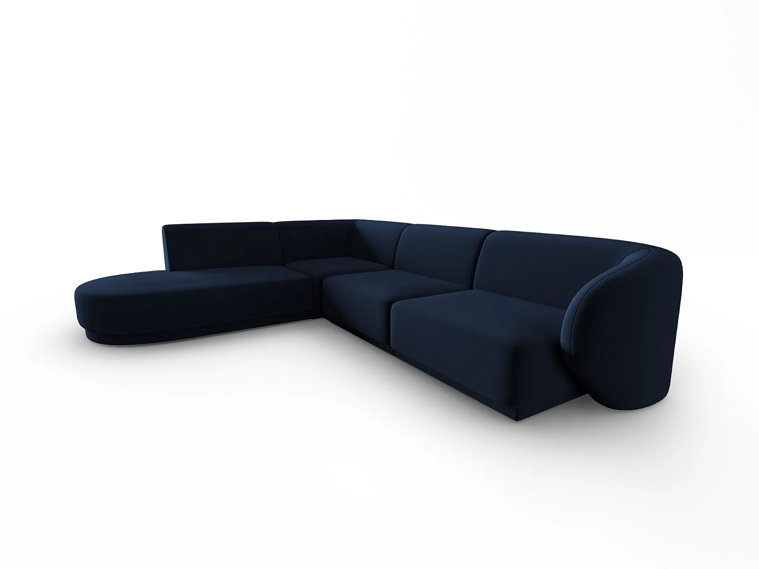 CXL by Christian Lacroix - Modulaire hoekbank links "Lionel" 5 zitplaatsen, Flueel, Koningsblauw - 265x232x74cm