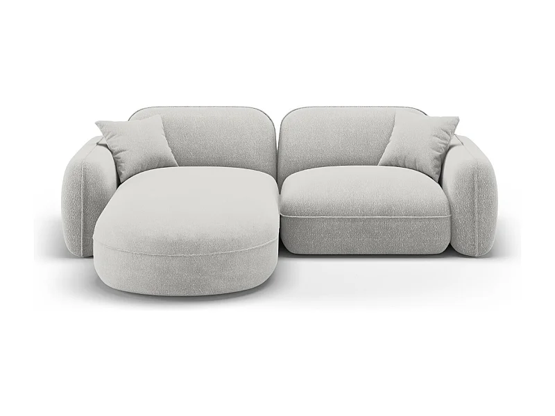 CXL by Christian Lacroix - 3-Sitzer modulares Ecksofa links "Lucien" Sitzer aus Samt hellgrau - 230x165x70cm