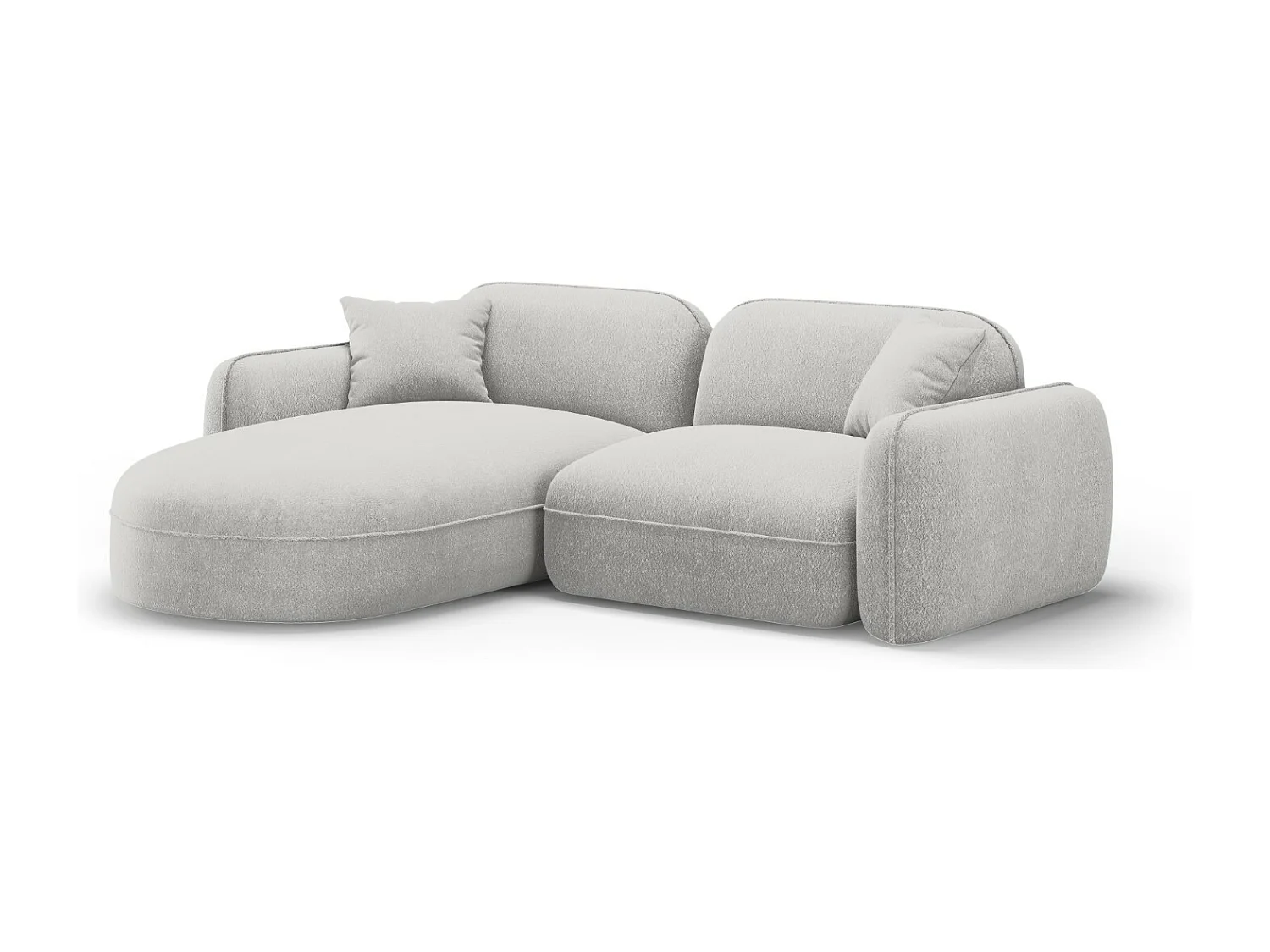 CXL by Christian Lacroix - Sofá modular de canto esquerdo "Lucien" 3 lugares em veludo cinza claro - 230x165x70cm