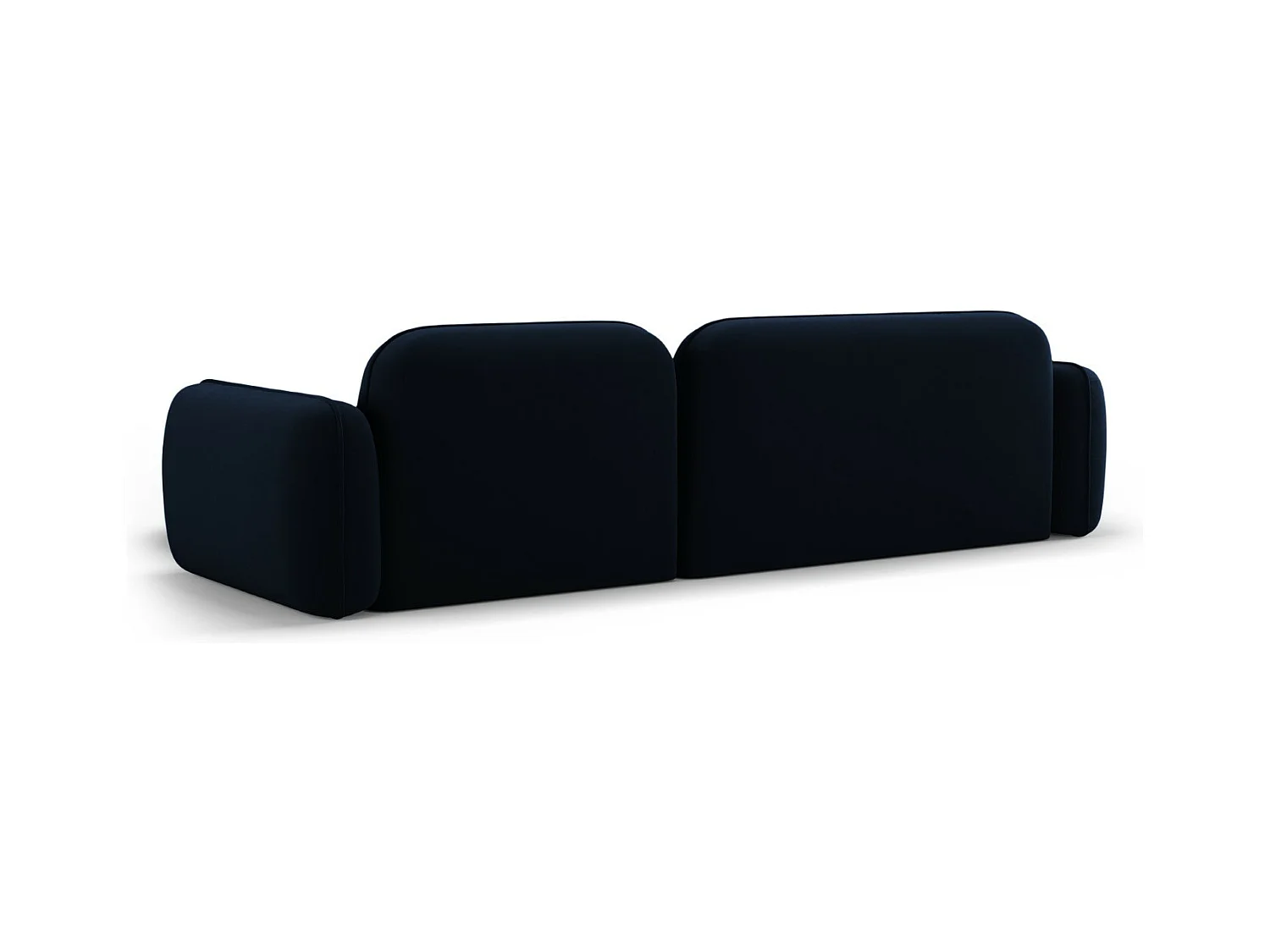 CXL by Christian Lacroix - Canapé d'angle droit modulable "Lucien" 4 places en velours bleu roi - 275x165x70cm