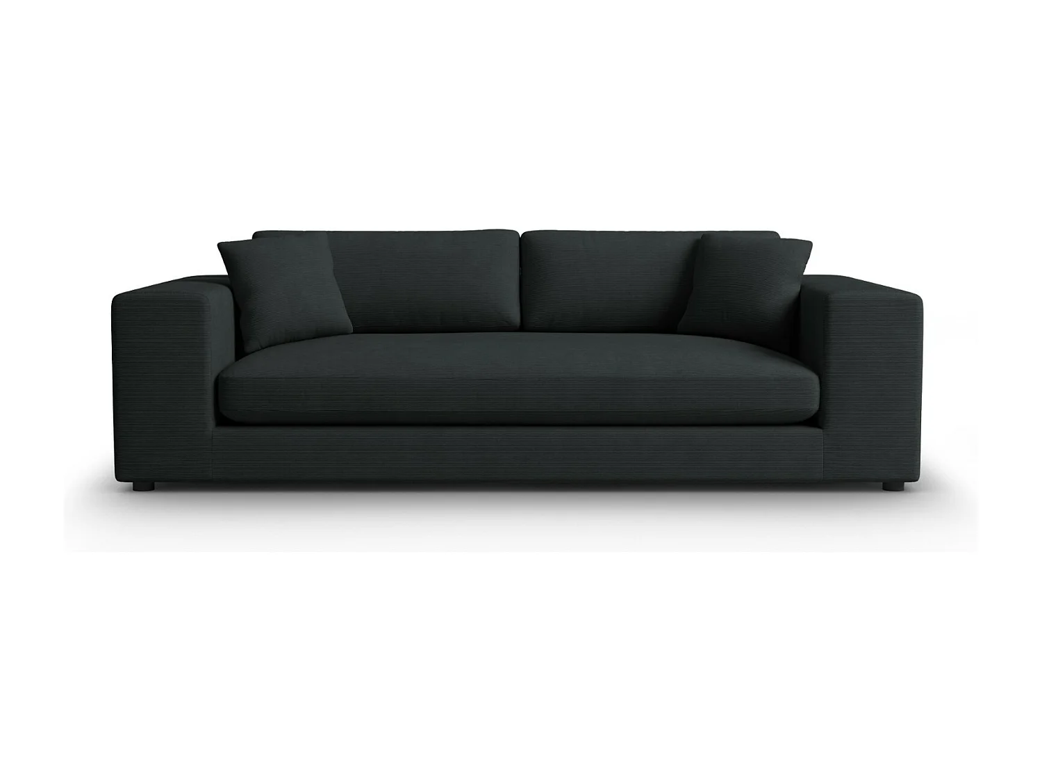 CXL by Christian Lacroix - Canapé "Tendance" 4 places en velours côtelé noir - 262x122x72cm
