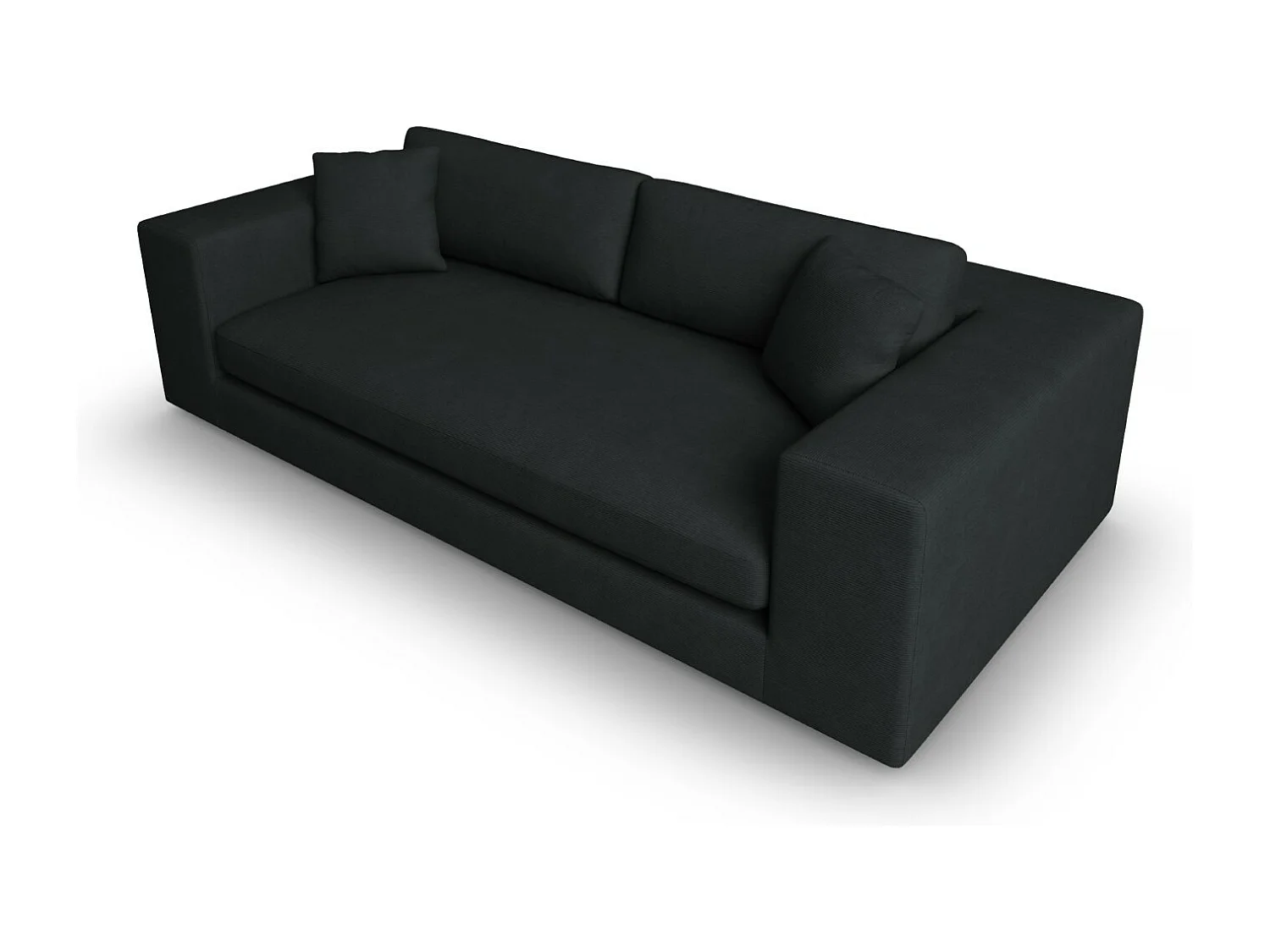 CXL by Christian Lacroix - Canapé "Tendance" 4 places en velours côtelé noir - 262x122x72cm