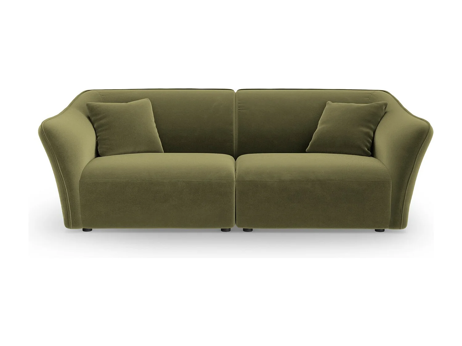 Cosmopolitan Design - Modulaire bank "Tokyo" 3 zitplaatsen, Flueel, Lichtgroen - 206x102x79cm