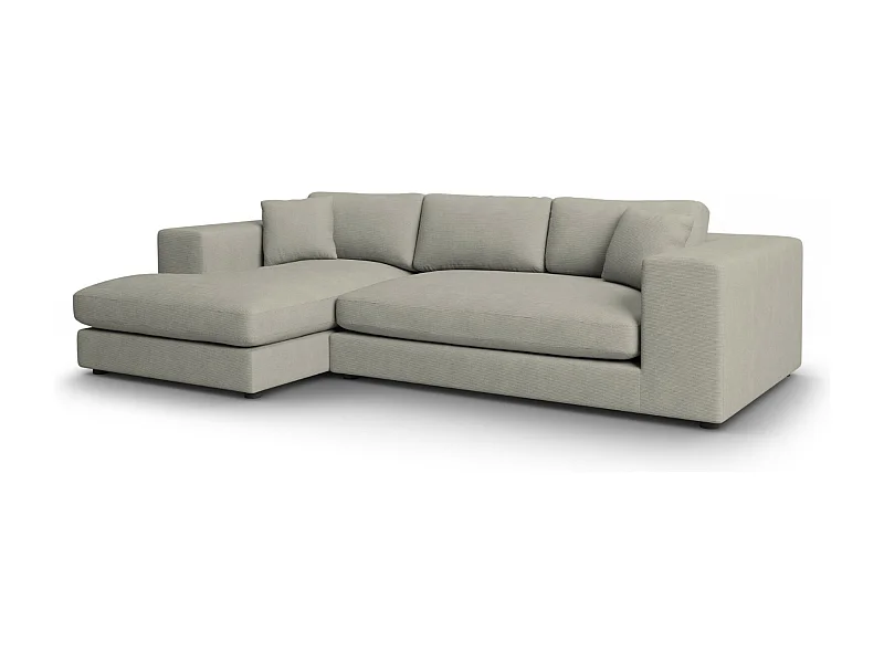 CXL by Christian Lacroix - Linker hoekbank "Tendance" 5 zitplaatsen, Ribfluwelen, Lichtgrijs - 282x174x72cm