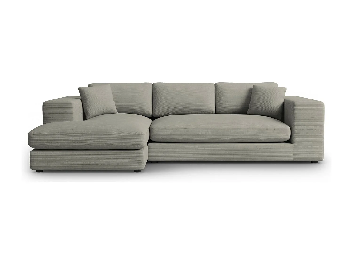 CXL by Christian Lacroix - 5-Sitzer Ecksofa links "Tendance" Sitzer aus Cord hellgrau - 282x174x72cm