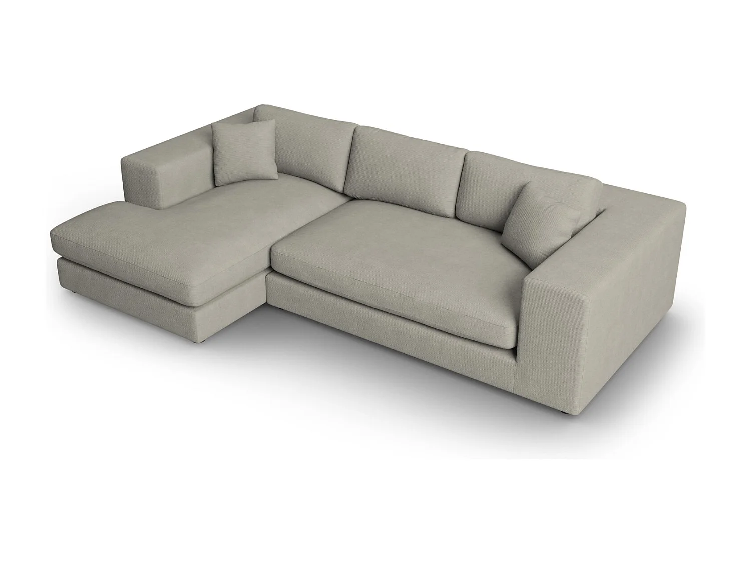 CXL by Christian Lacroix - 5-Sitzer Ecksofa links "Tendance" Sitzer aus Cord hellgrau - 282x174x72cm