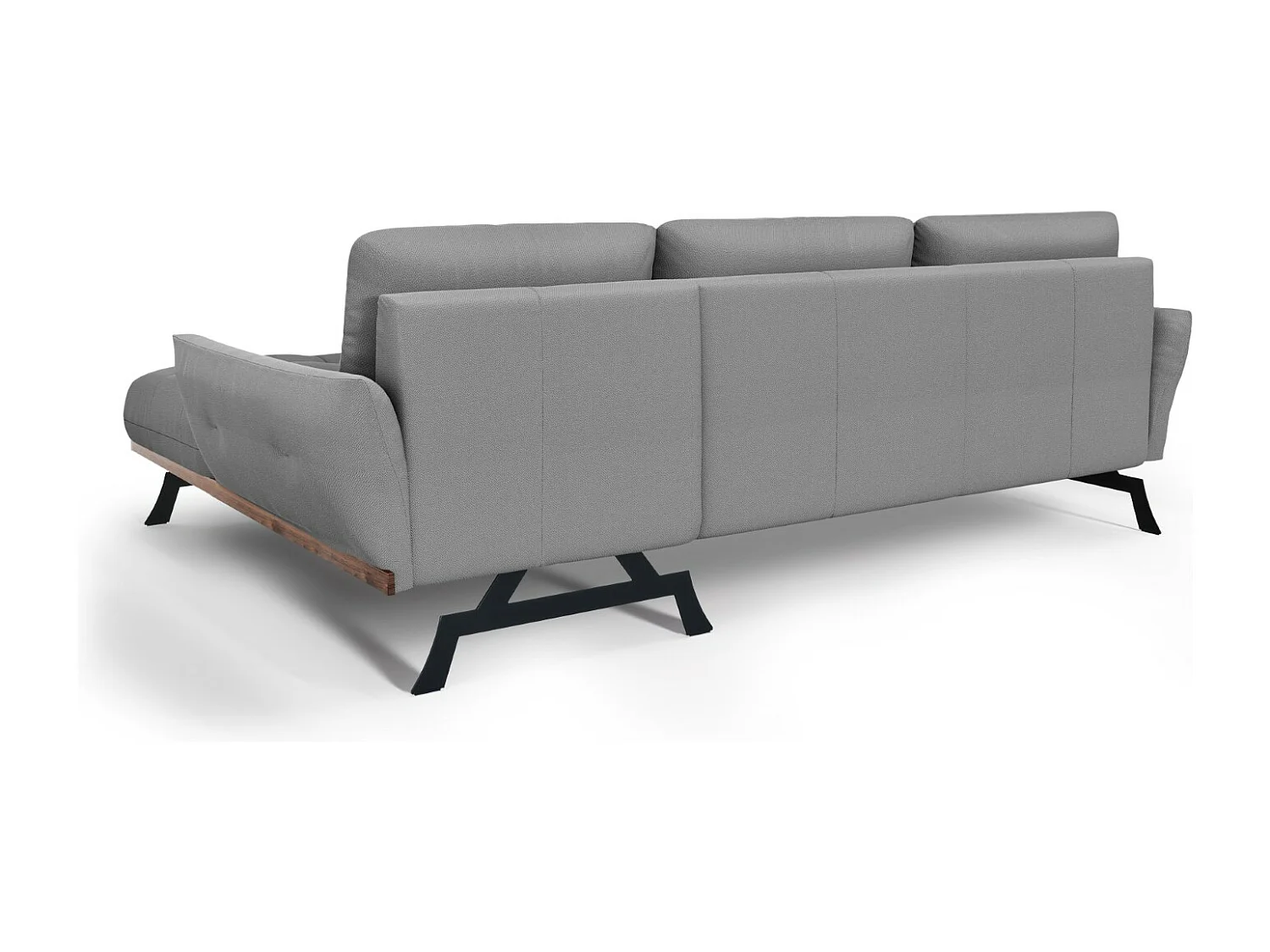 CXL by Christian Lacroix - Modulaire hoekbank rechts "Olivier" 4 zitplaatsen, Structurele stof, Grijs - 264x171x87cm