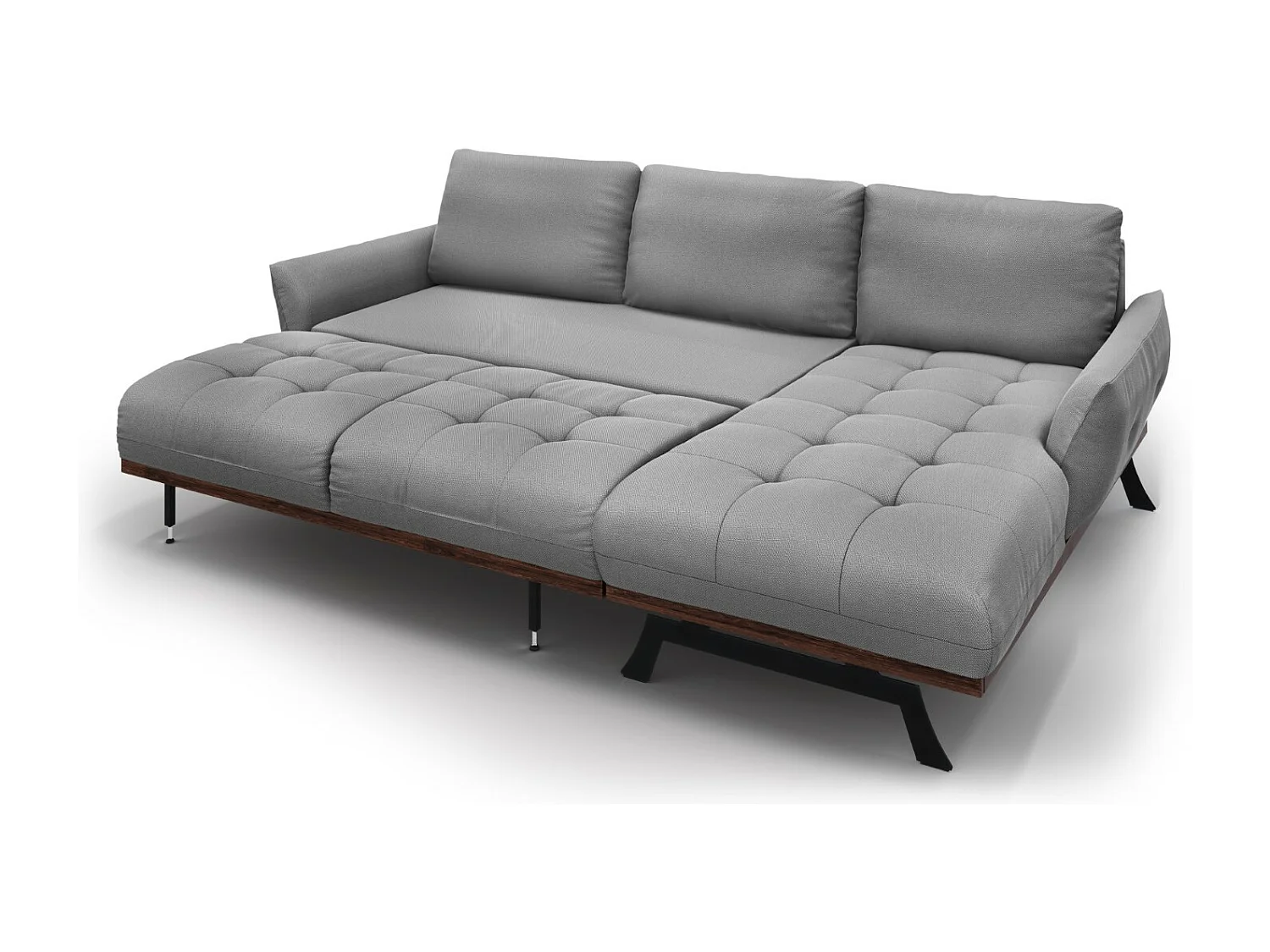 CXL by Christian Lacroix - Modulaire hoekbank rechts "Olivier" 4 zitplaatsen, Structurele stof, Grijs - 264x171x87cm