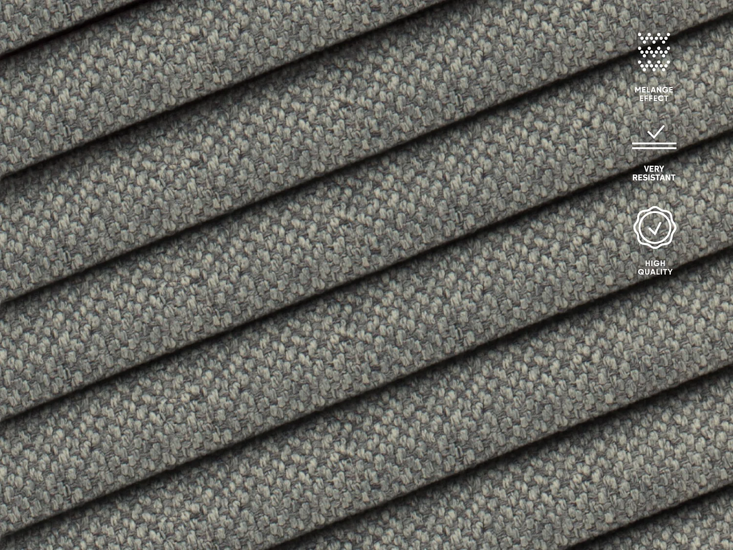 CXL by Christian Lacroix - Modulaire hoekbank rechts "Olivier" 4 zitplaatsen, Structurele stof, Grijs - 264x171x87cm