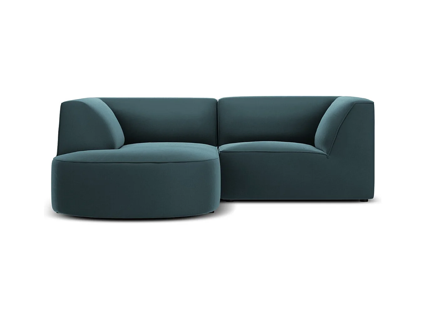 CXL by Christian Lacroix - Linker hoekbank "Charles" 3 zitplaatsen, Flueel, Blauw - 186x180x69cm