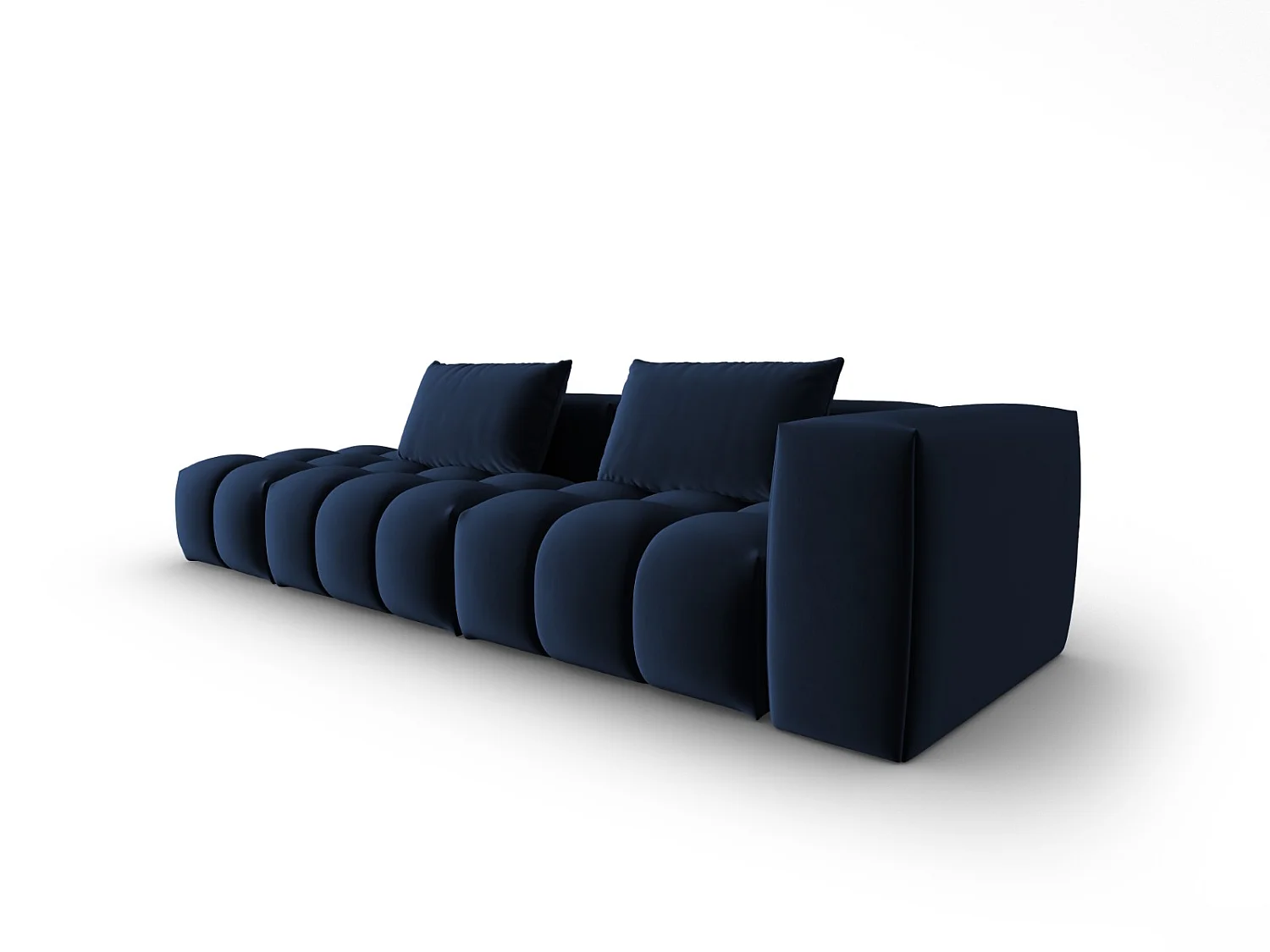 CXL by Christian Lacroix - Linker modulaire bank "Lorella" 3 zitplaatsen, Flueel, Koningsblauw - 265x85x70cm