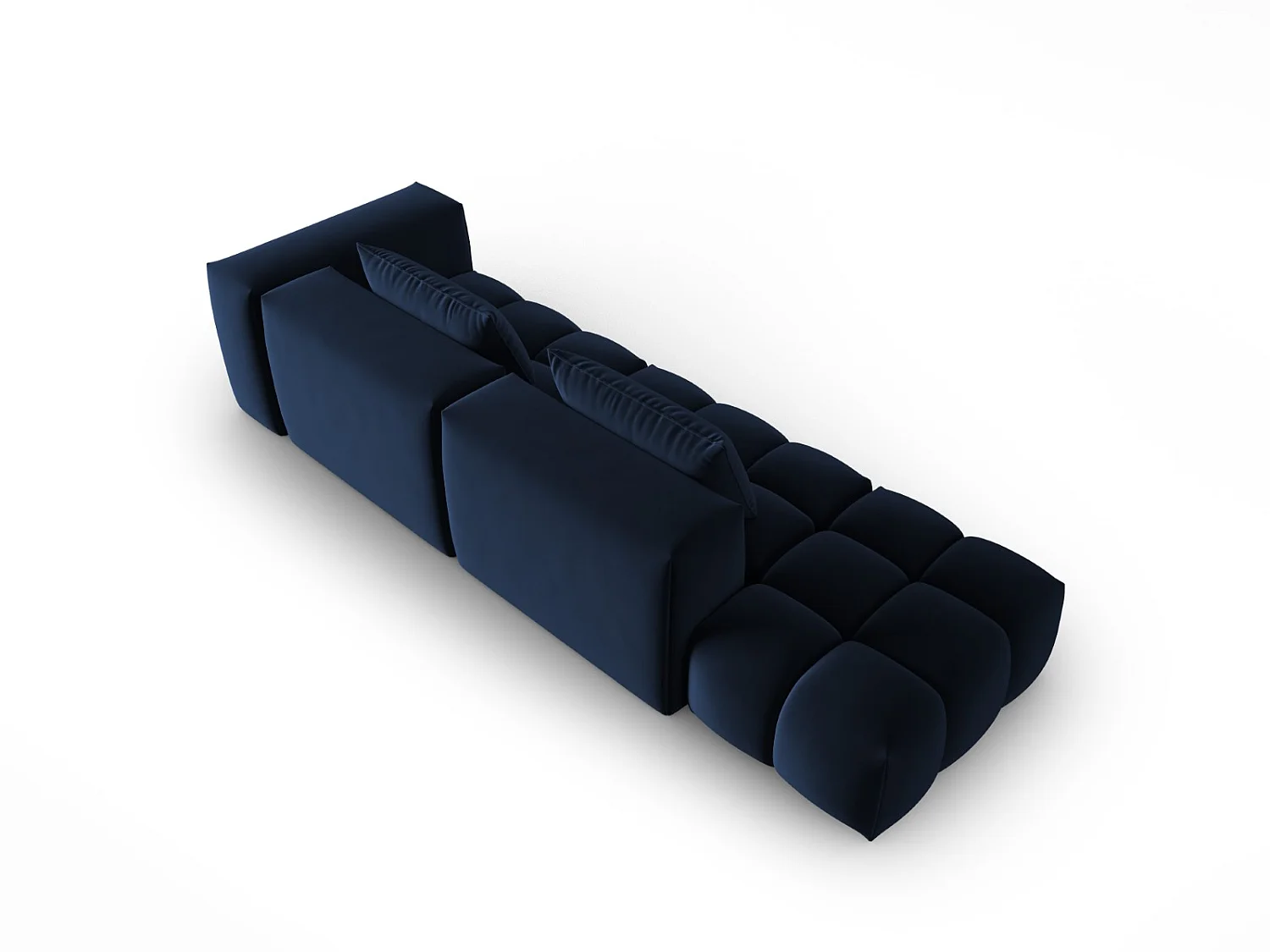 CXL by Christian Lacroix - Linker modulaire bank "Lorella" 3 zitplaatsen, Flueel, Koningsblauw - 265x85x70cm