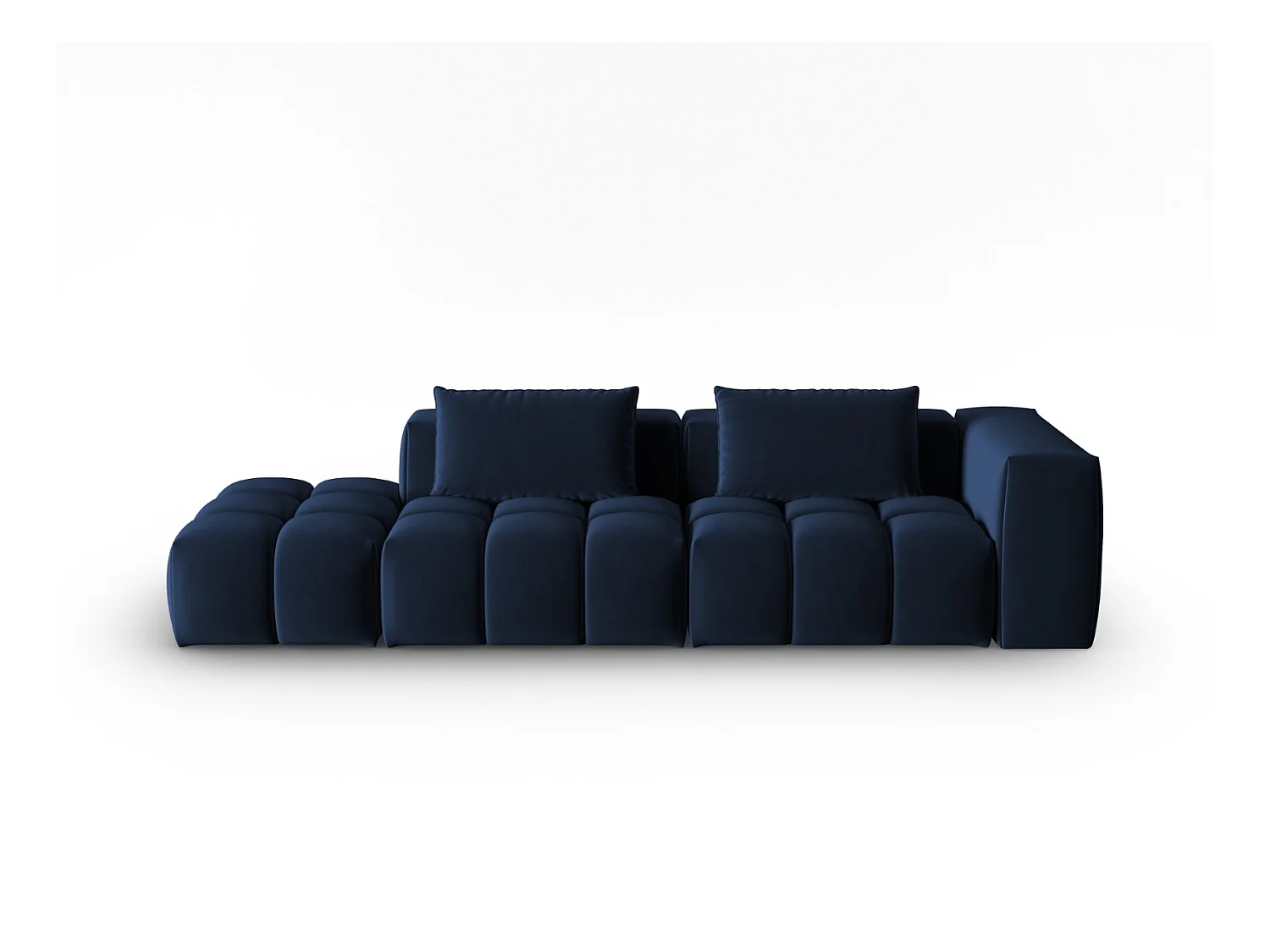CXL by Christian Lacroix - Linker modulaire bank "Lorella" 3 zitplaatsen, Flueel, Koningsblauw - 265x85x70cm