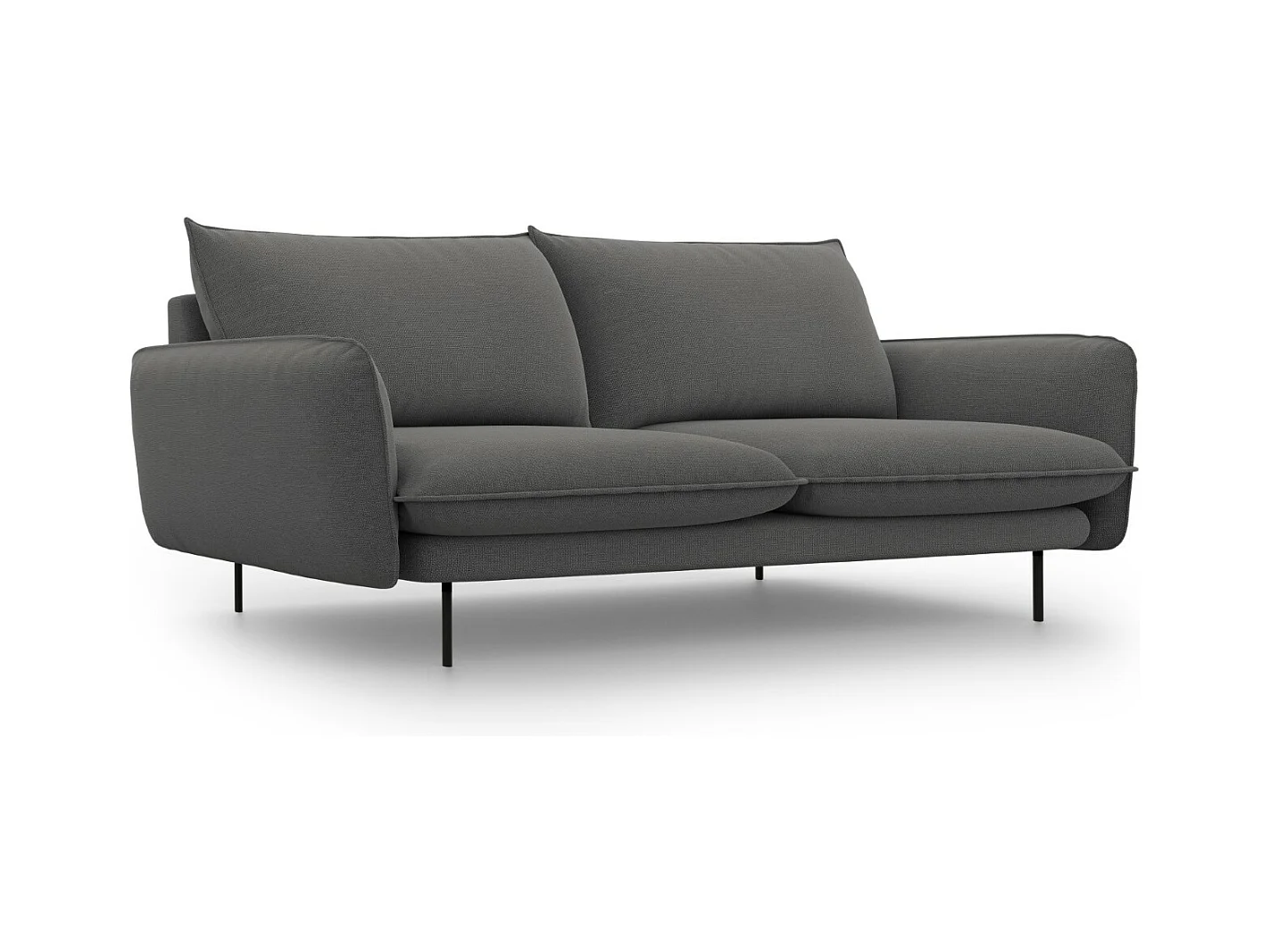 Cosmopolitan Design - Bank "Vienna" 3 zitplaatsen, Structurele stof, Donkergrijs - 200x92x95cm