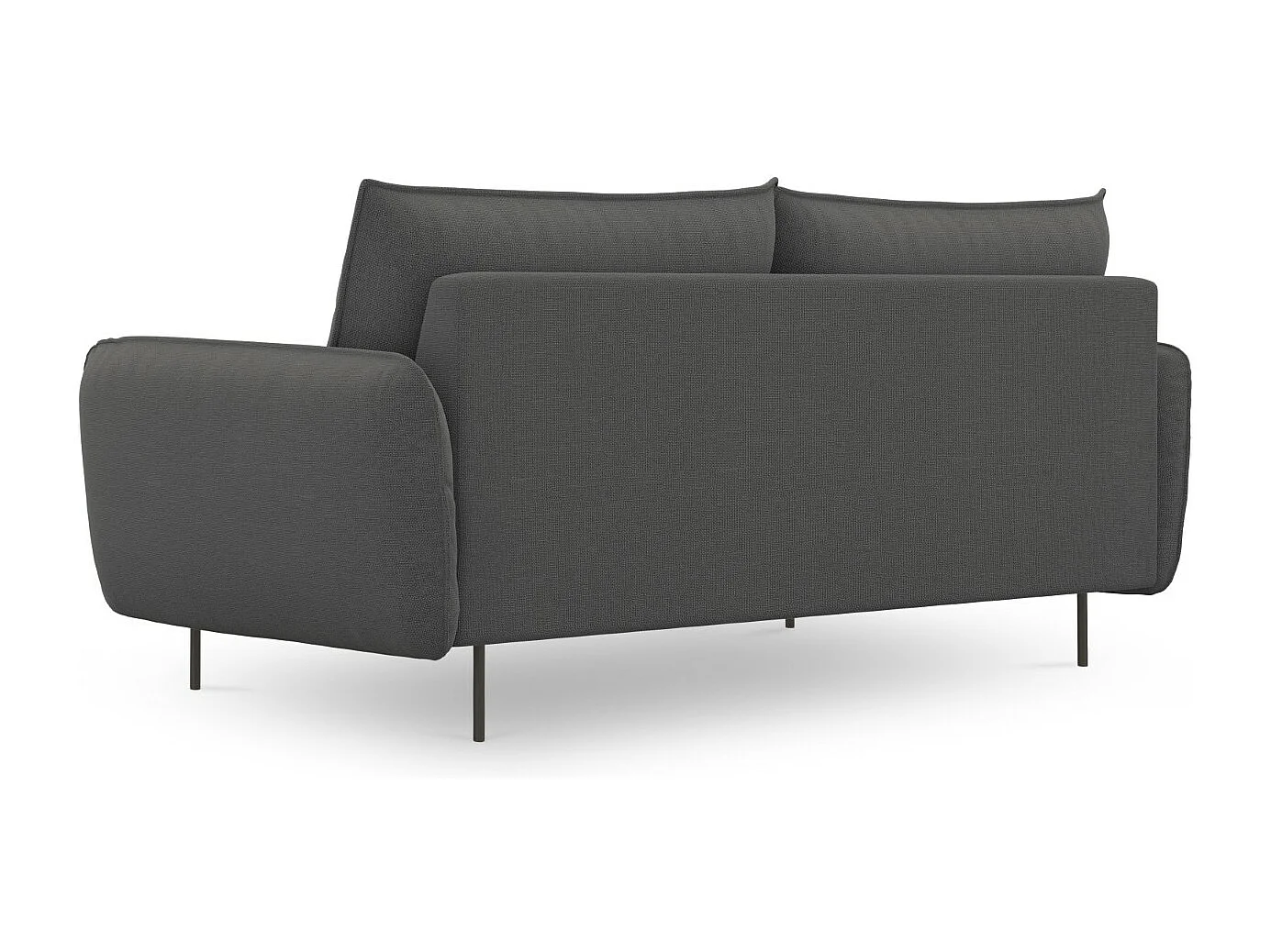 Cosmopolitan Design - Sofá "Vienna" 3 lugares em tecido estrutural cinza escuro - 200x92x95cm