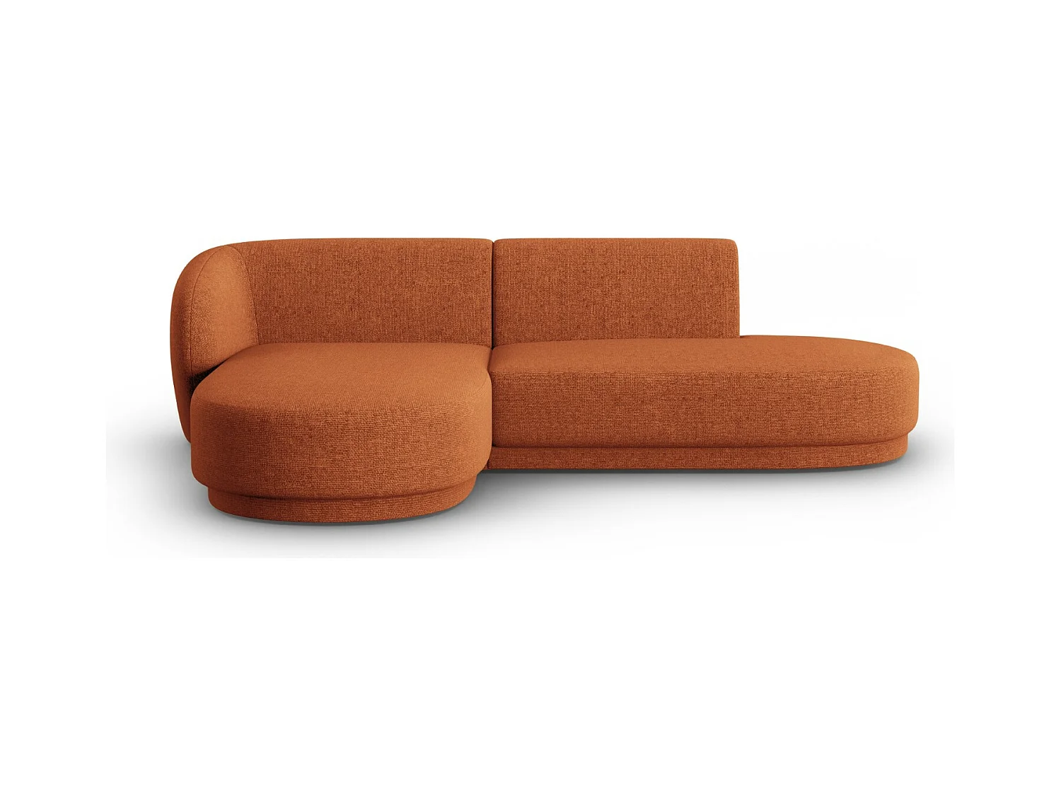 CXL by Christian Lacroix - Sofá modular de canto esquerdo "Lionel" 4 lugares em tecido chenille terracota mesclado - 233x155x74cm