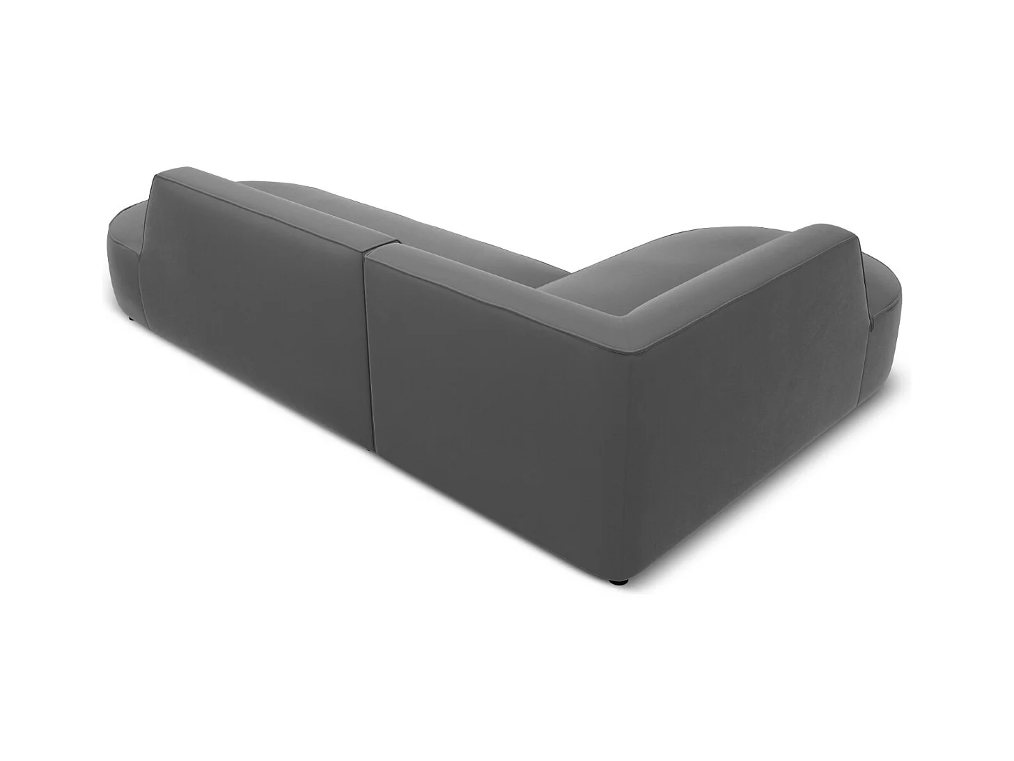 CXL by Christian Lacroix - Canapé d'angle gauche "Charles" 4 places en velours gris foncé - 273x180x69cm